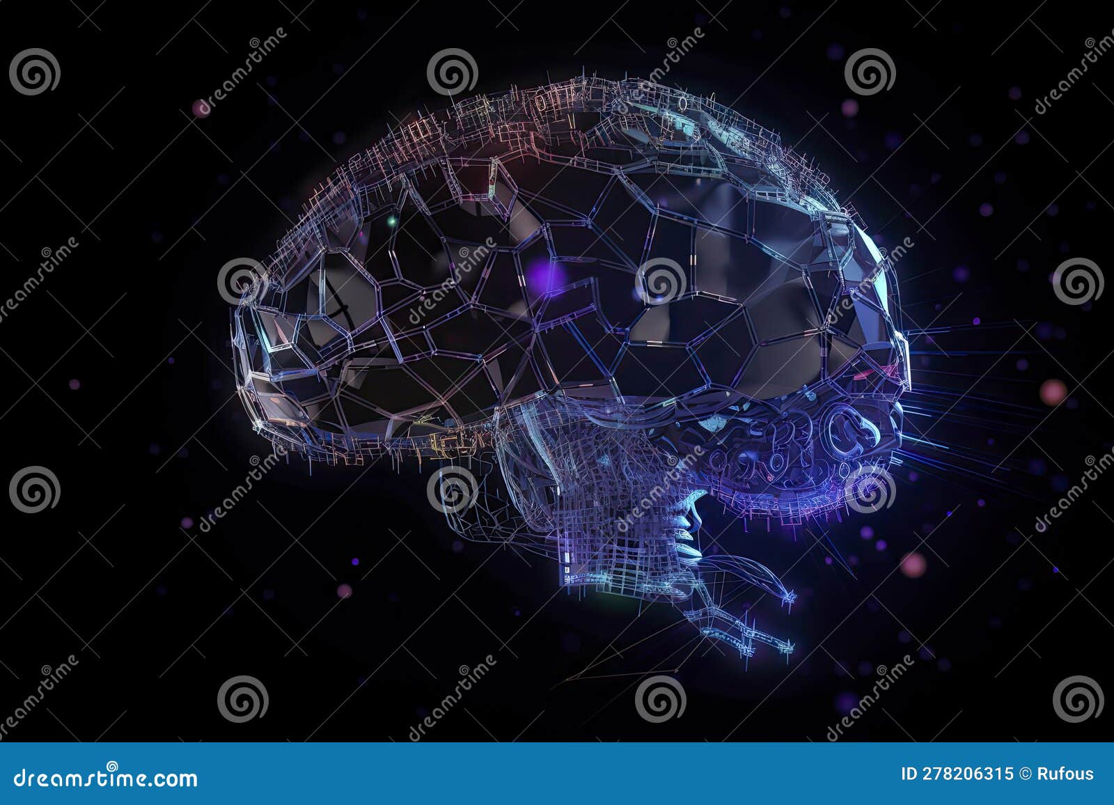 Artificial Intelligence Digital Concept with Abstract Brains Stock ...