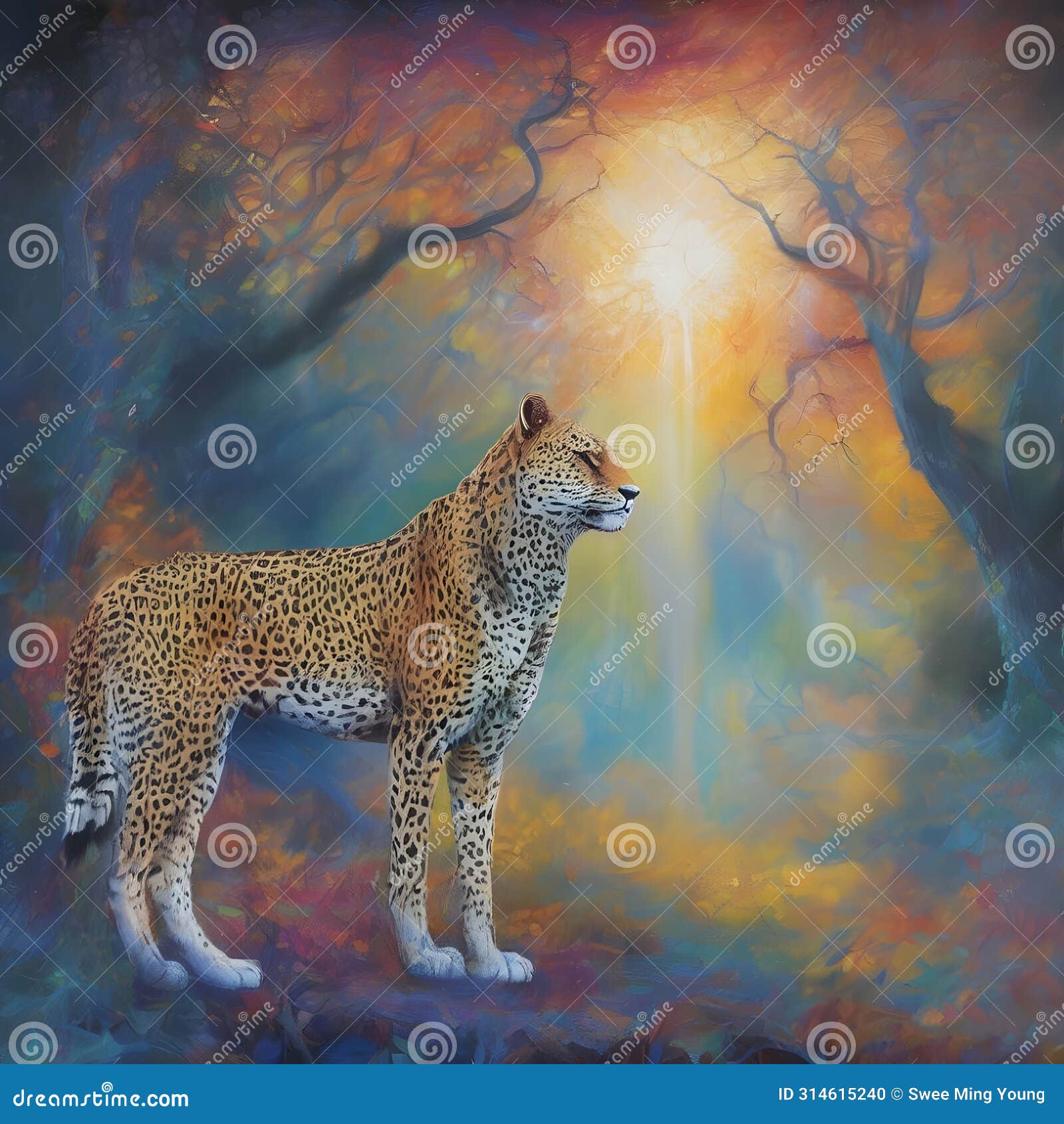 image of matte painting of transcendental art wildlife mood.
