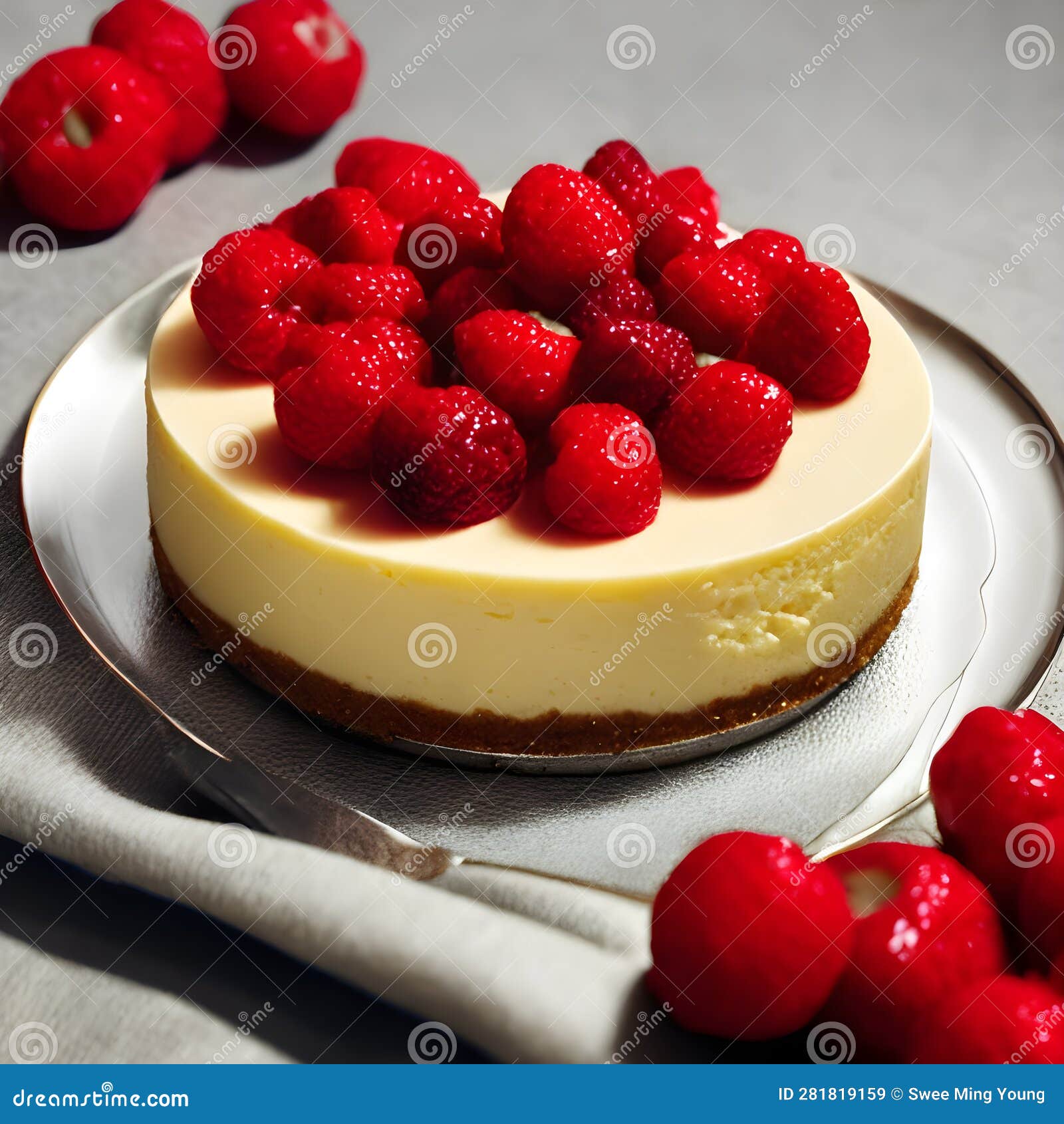 Painterly Image of the Culinary Delicious Cheese Cake with Fruits ...