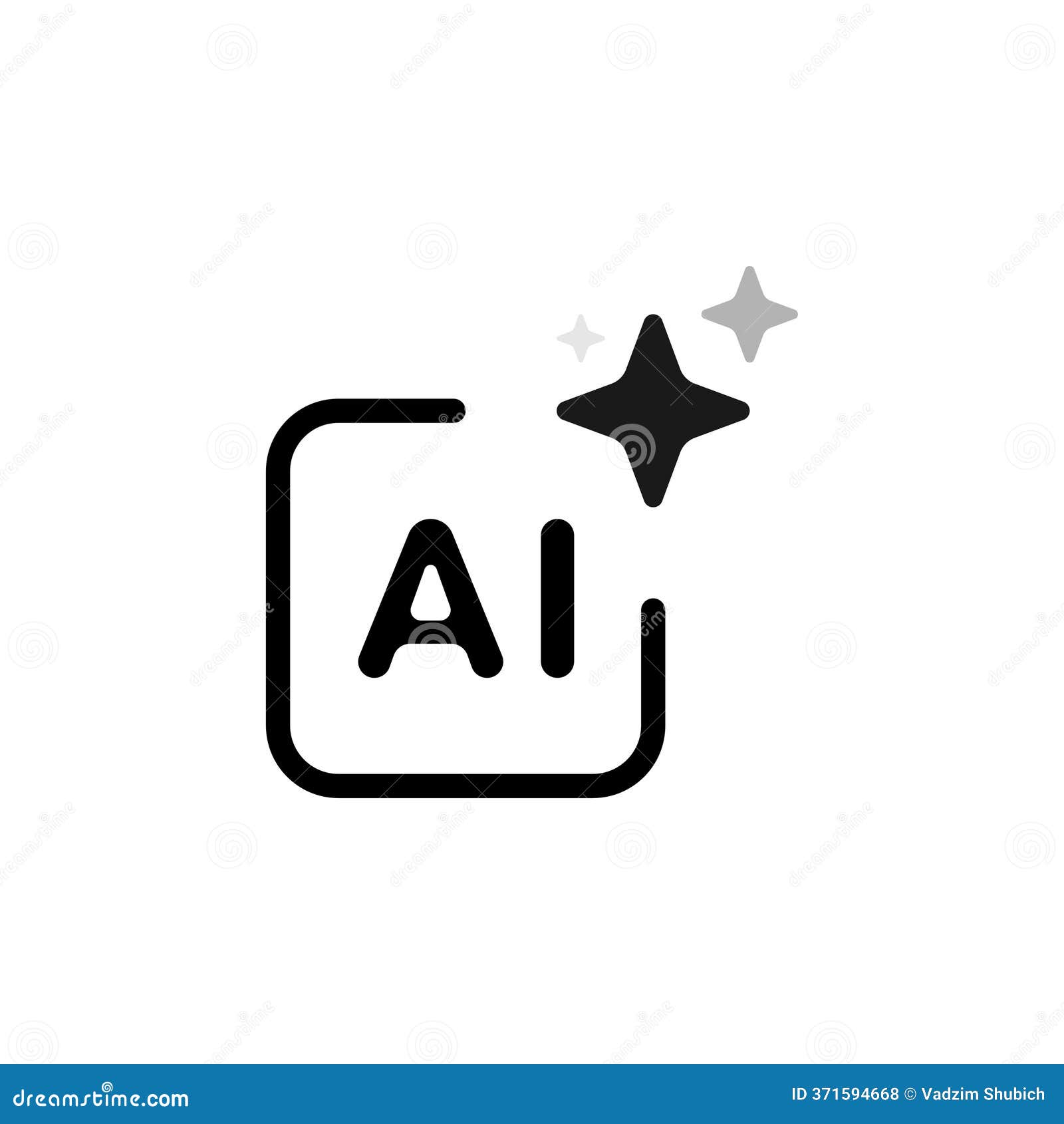 Artificial Intelligence Icon. AI Icon with Three Stars for Logo,  Application and Website Stock Vector - Illustration of pattern, website:  371594668