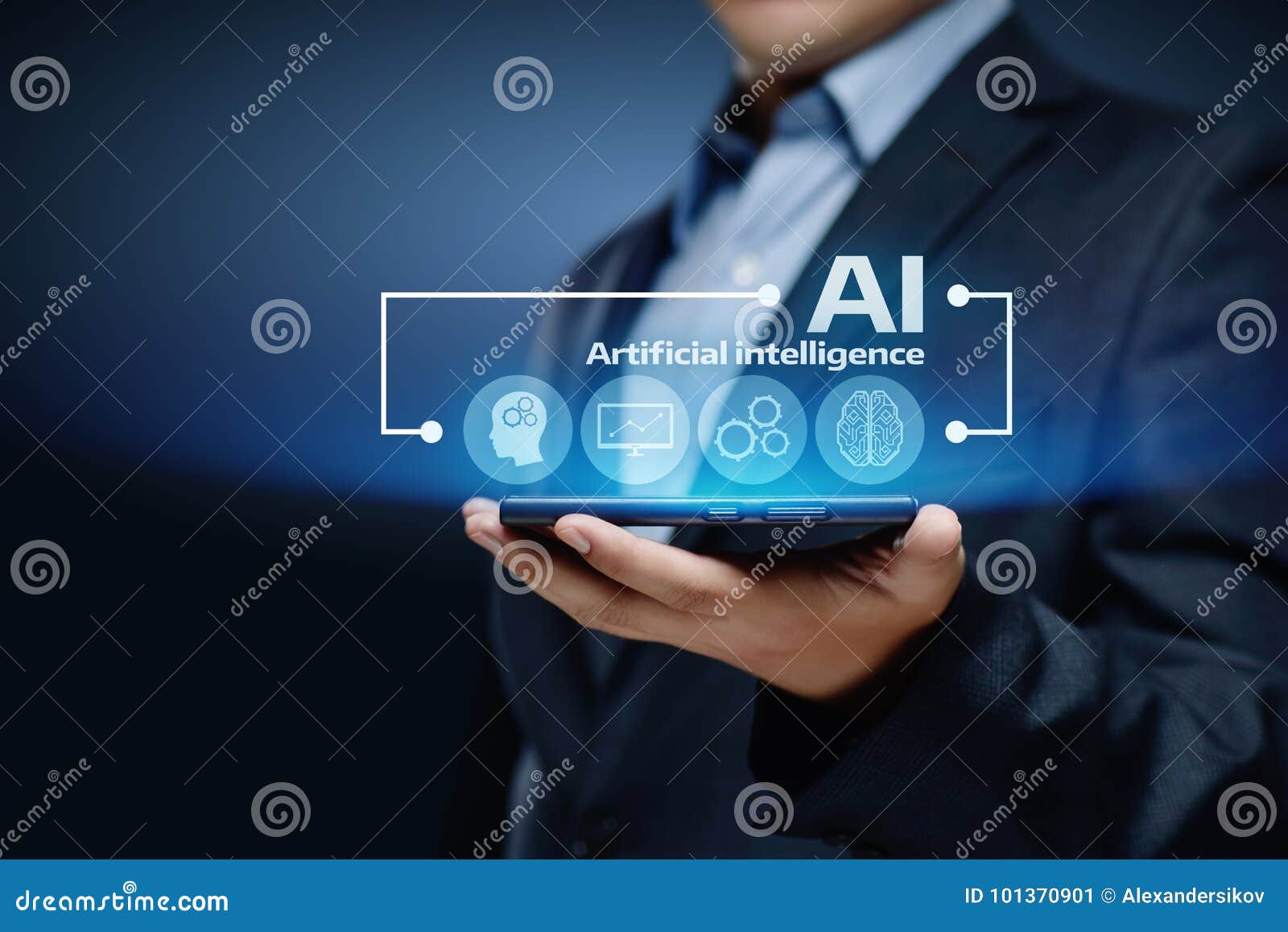 artificial intelligence machine learning business internet technology concept