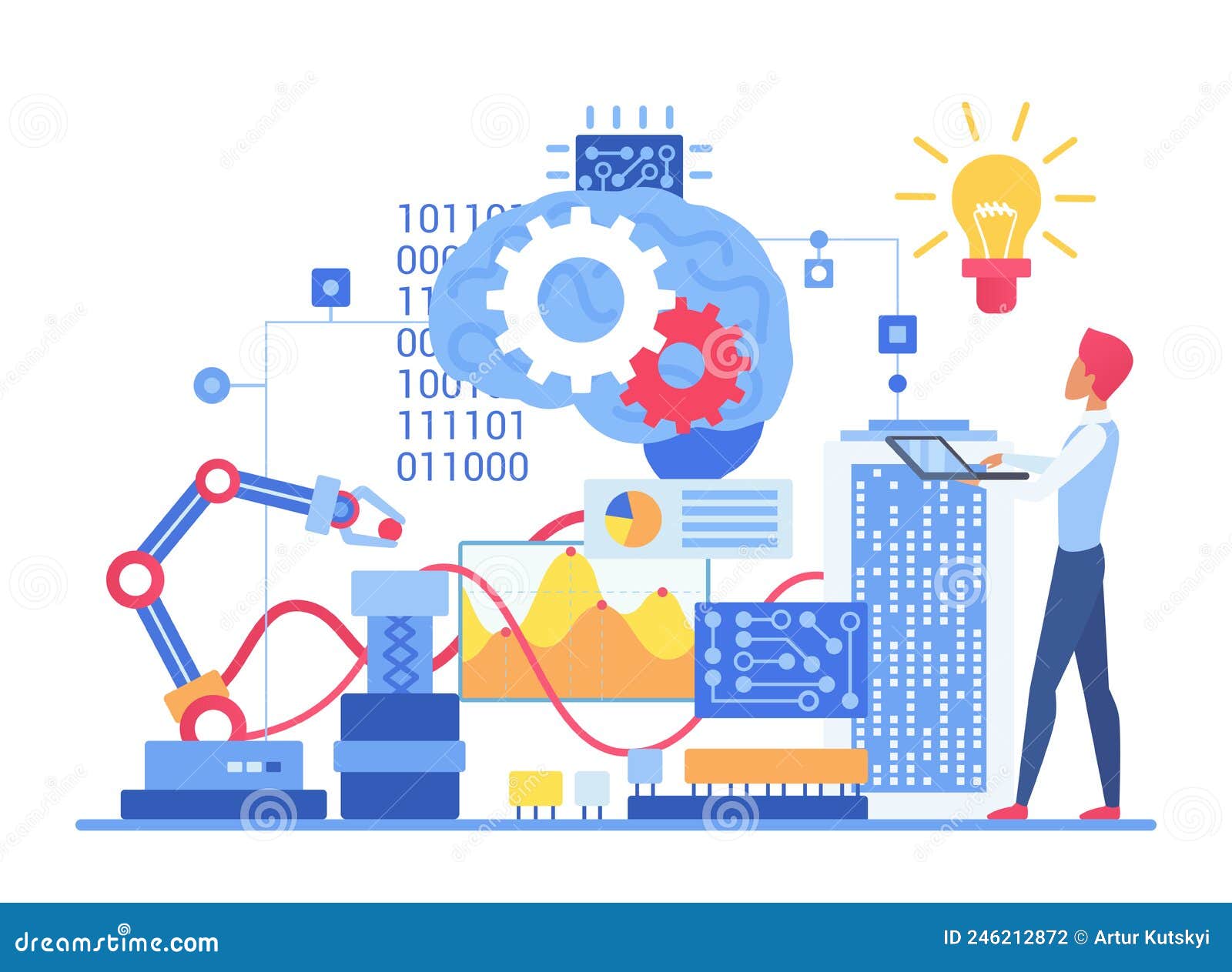 Artificial Intelligence Machine Learning System Stock Vector ...