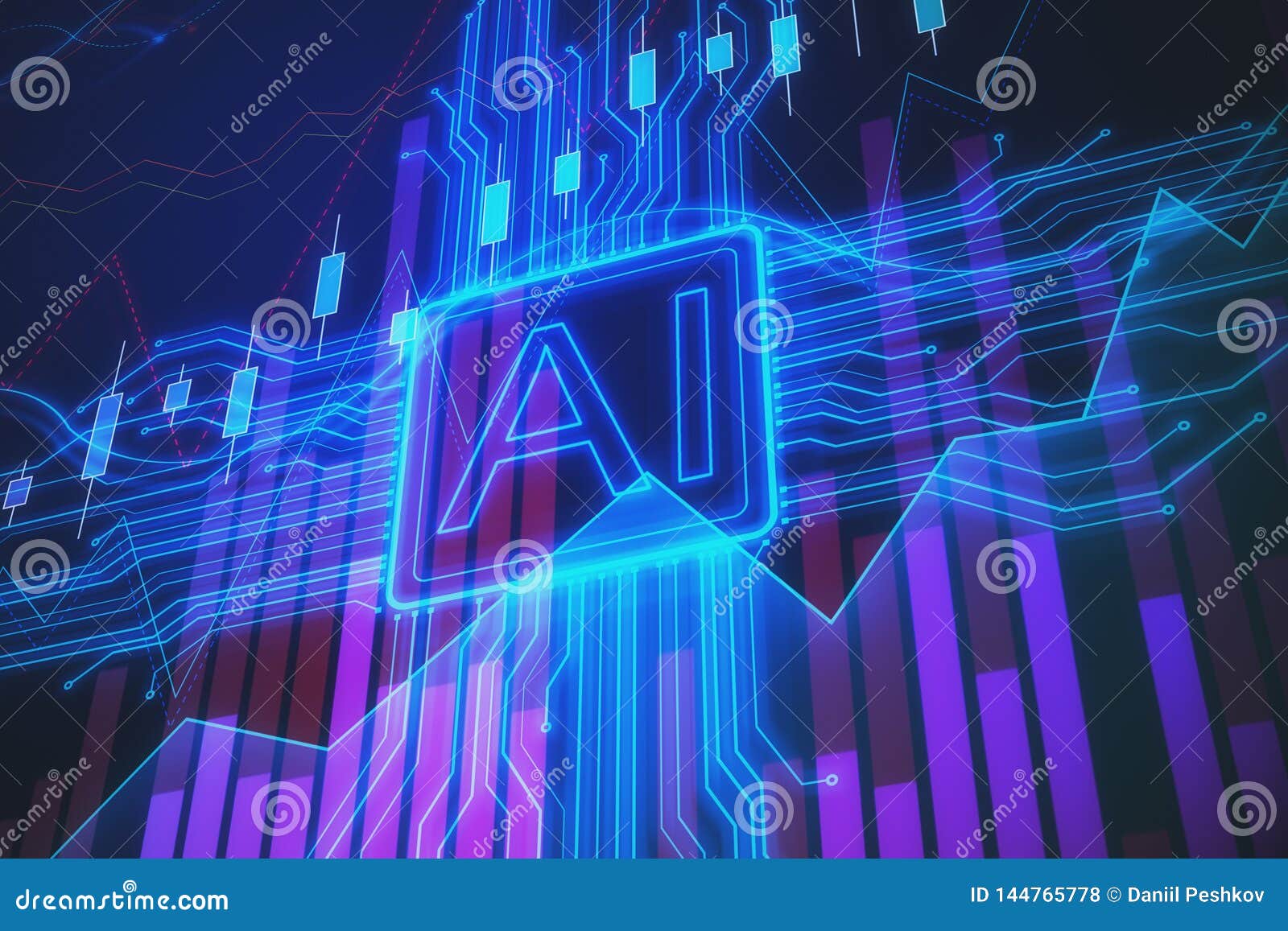 Artificial Intelligence And Stock Concept Stock Illustration - 