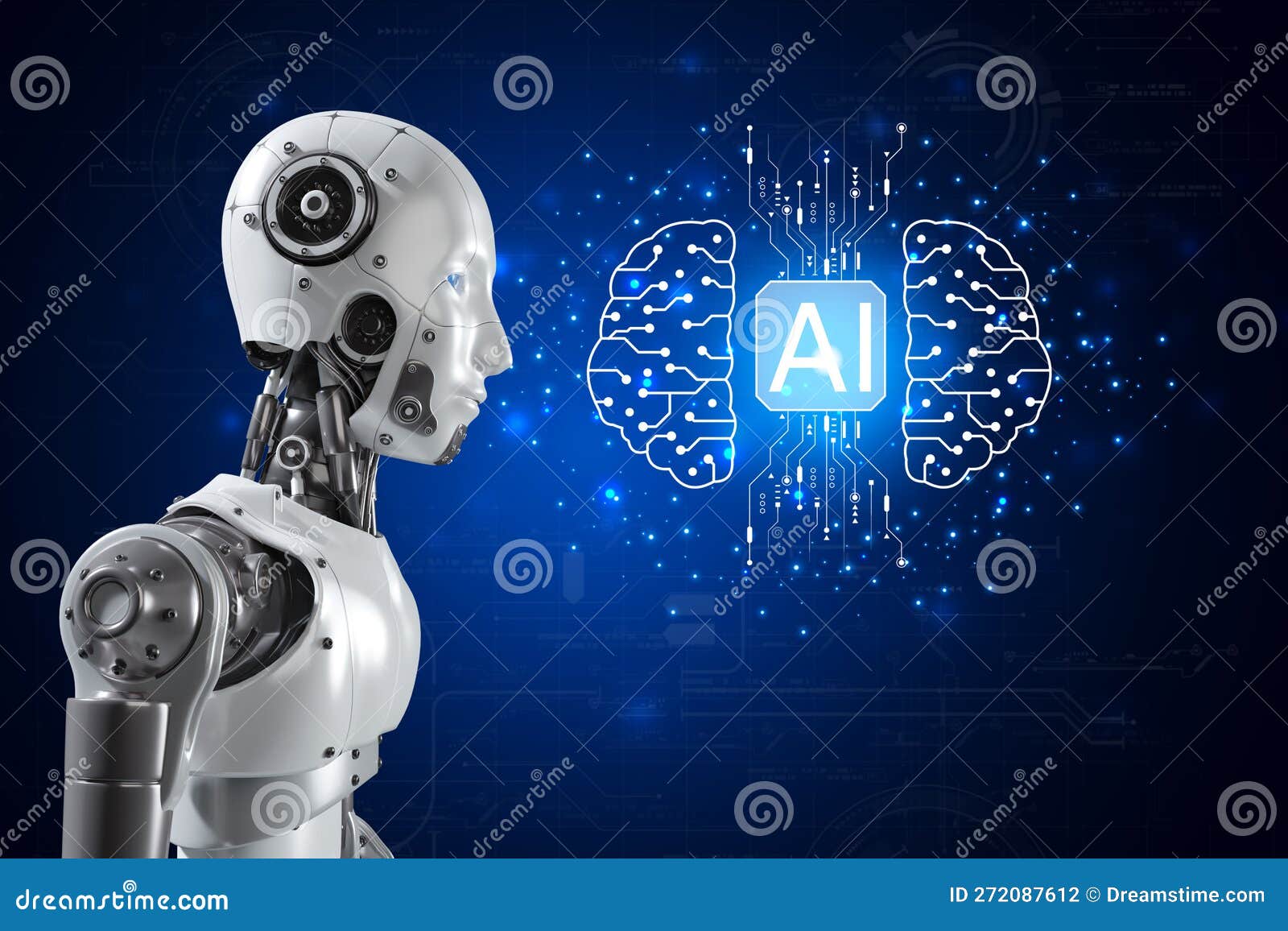 Artificial Intelligence. Technology Smart Robot AI, Artificial