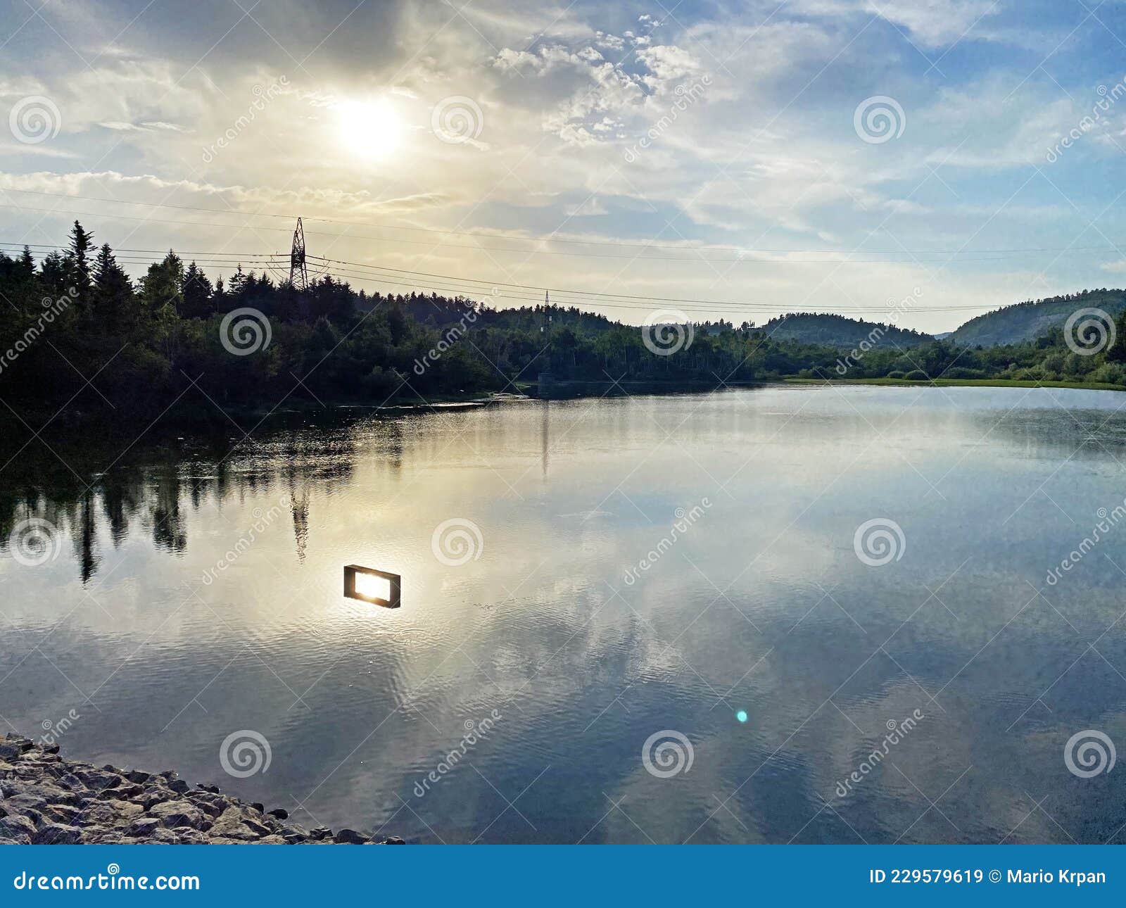 artificial lake potkos or lake potkoÃÂ¡, fuzine - gorski kotar, croatia / umjetno jezero potkoÃÂ¡ ili akumulacijsko jezero potkoÃÂ¡