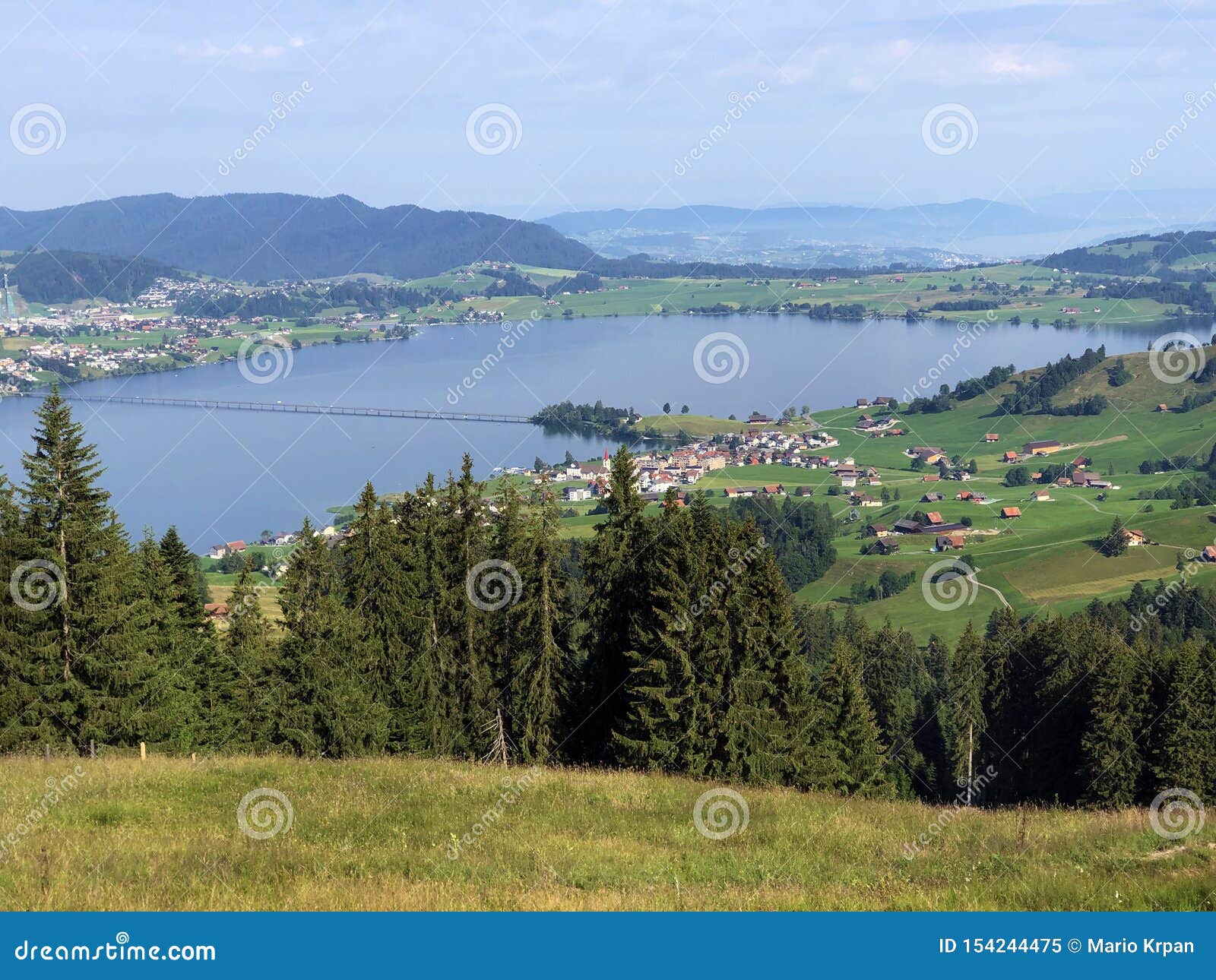 artificial lake sihlsee or stausee sihlsee, willerzell