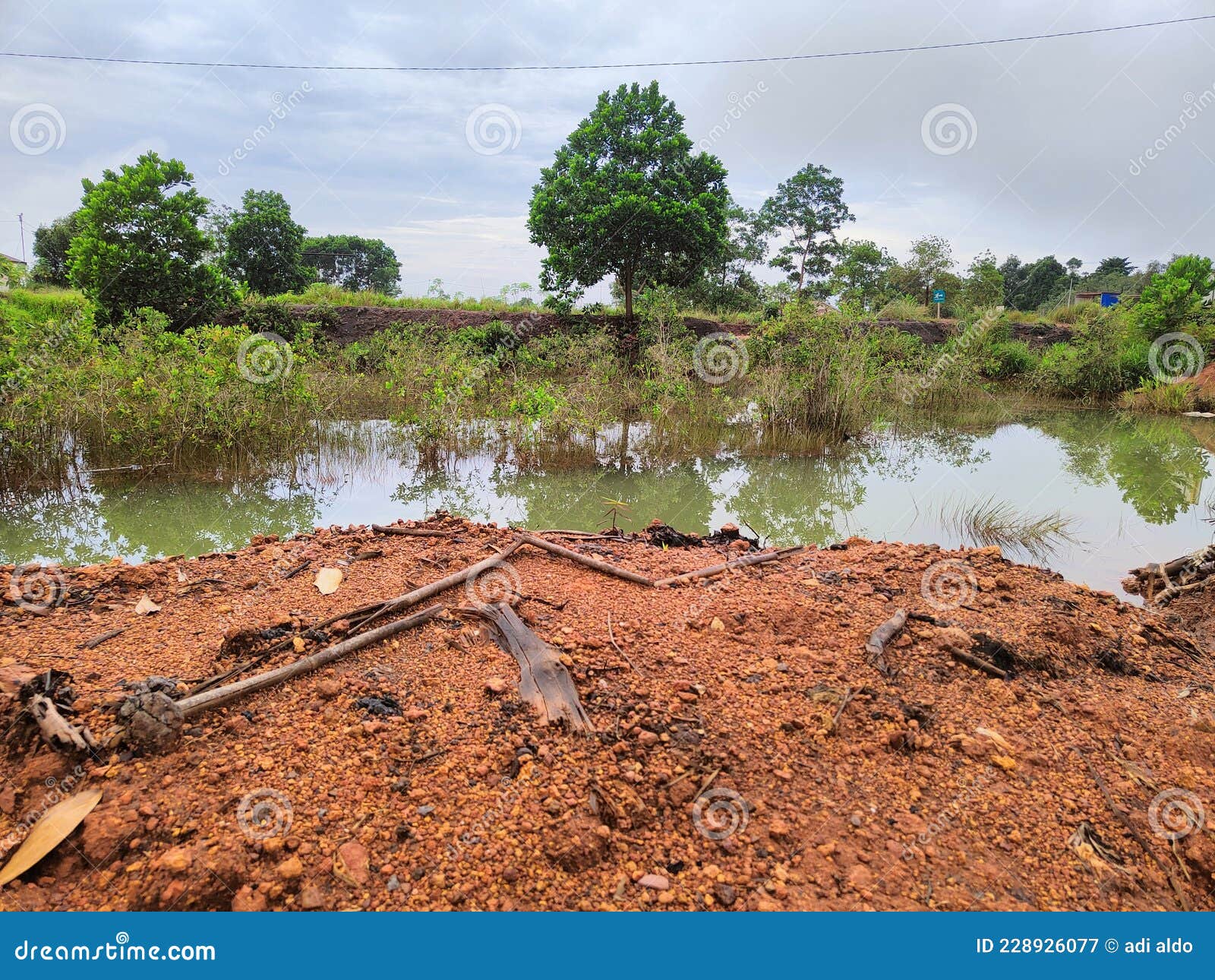Artificial Lake To Hold Fresh Water Stock Image Image of river