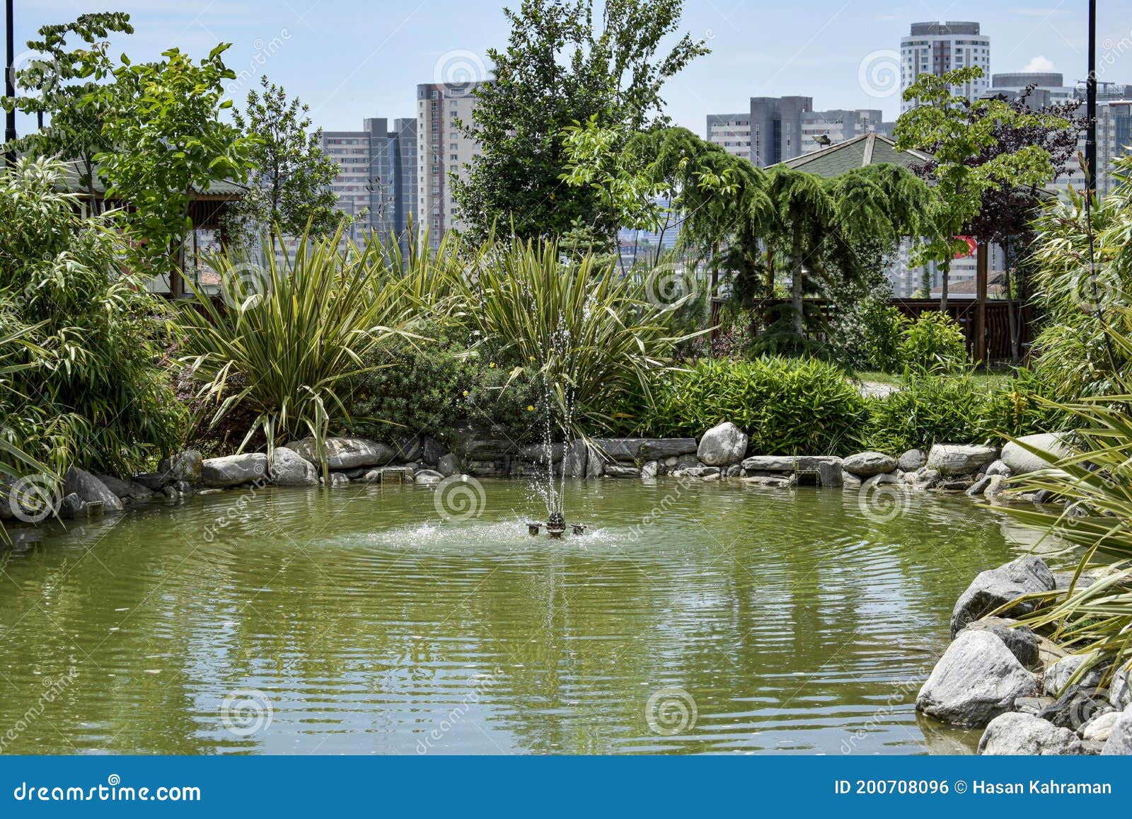 artificial pool in the park