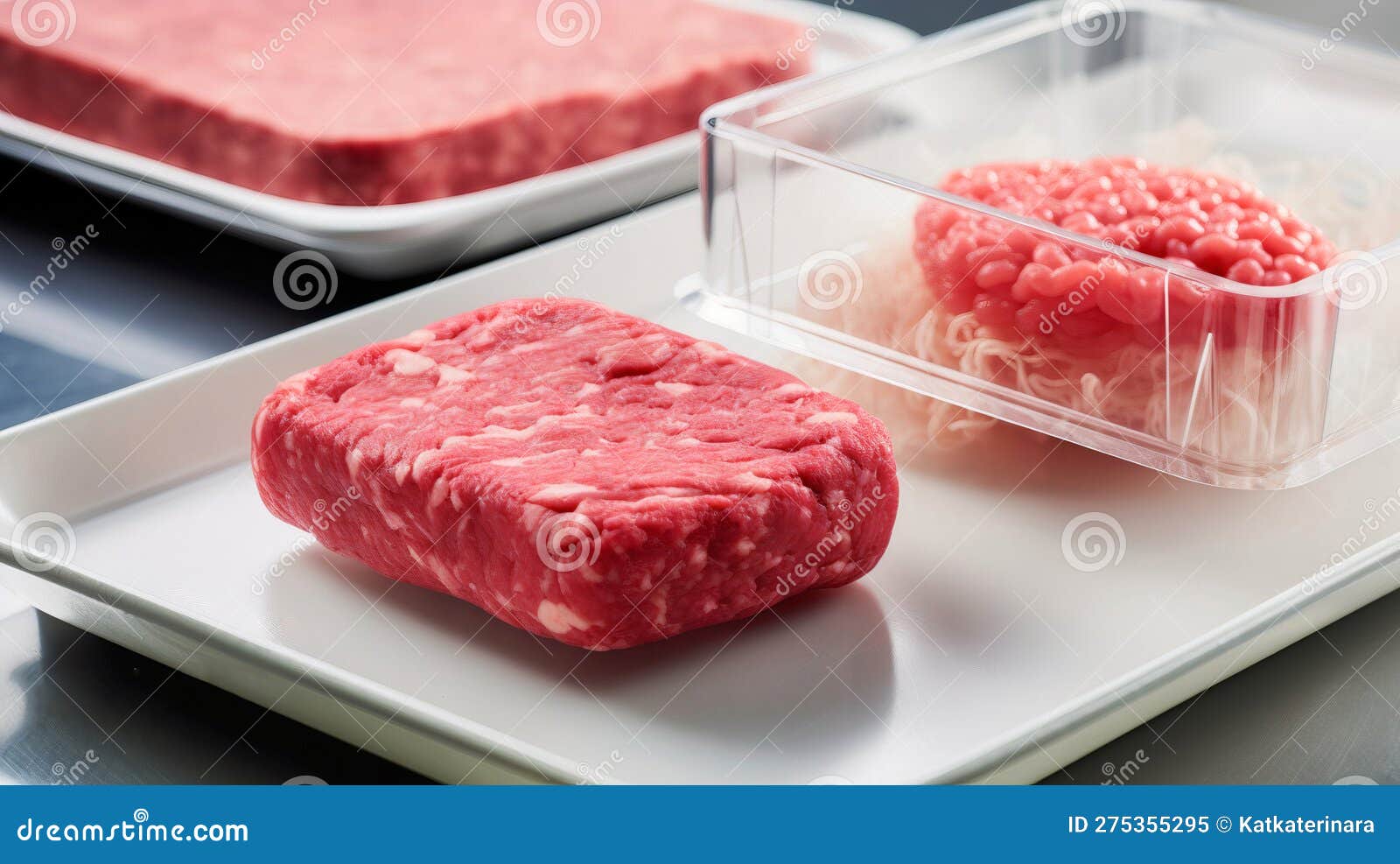 artificial protein meat grow in laboratory, cell-based synthetic meat , generative by ai