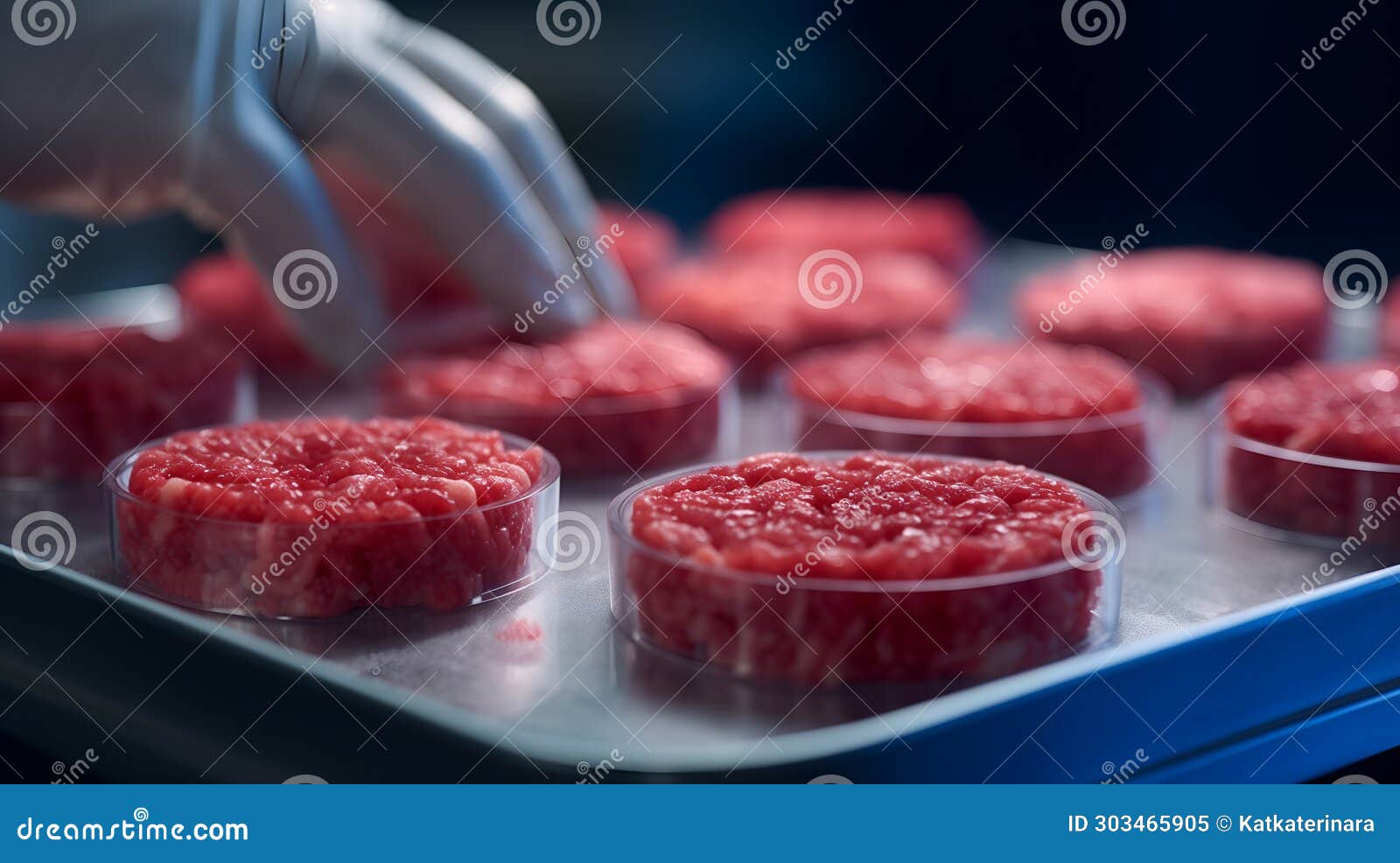 artificial protein meat grow in laboratory, cell-based synthetic meat , generative by ai