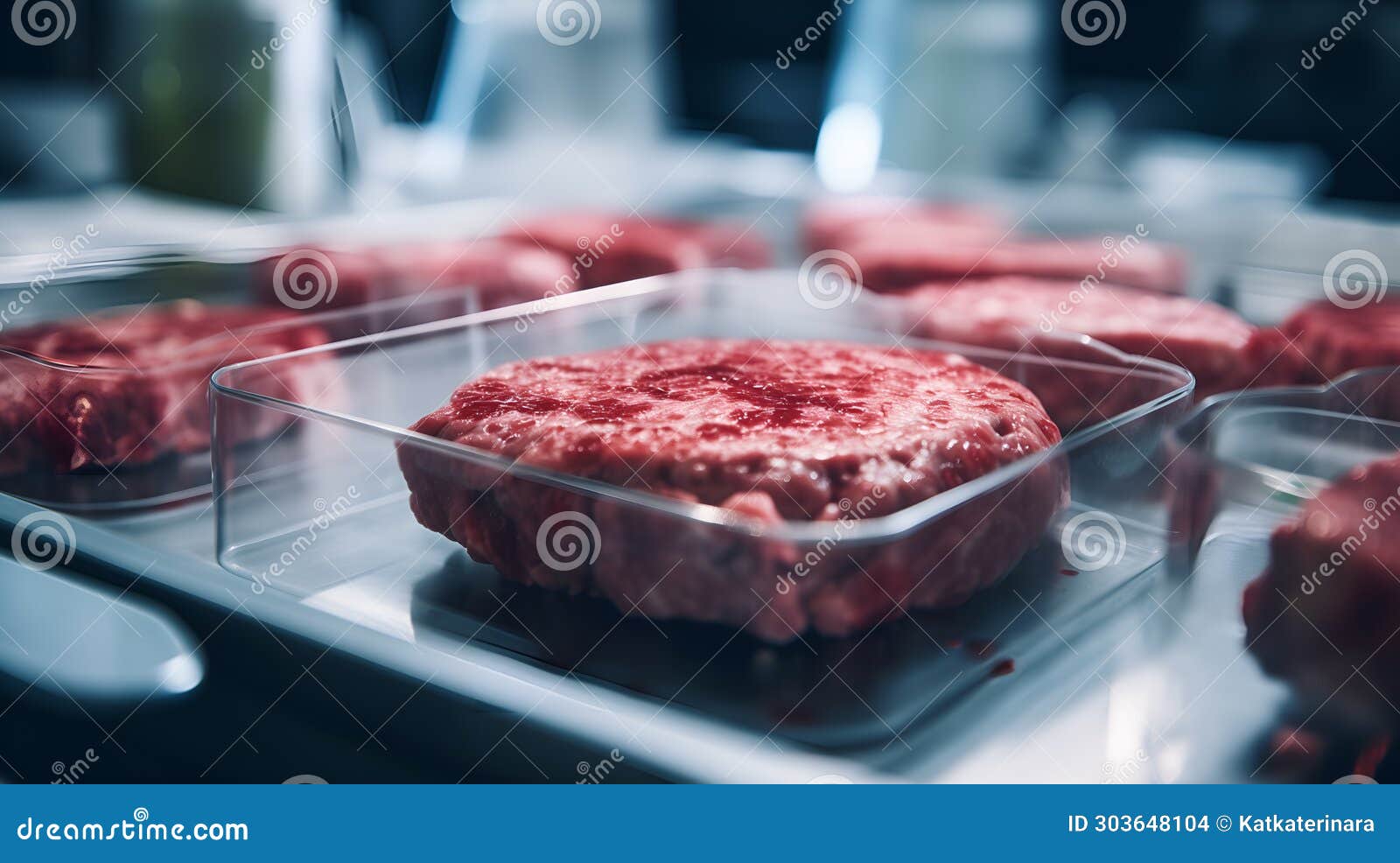 artificial protein meat grow in laboratory, cell-based synthetic meat , generative by ai