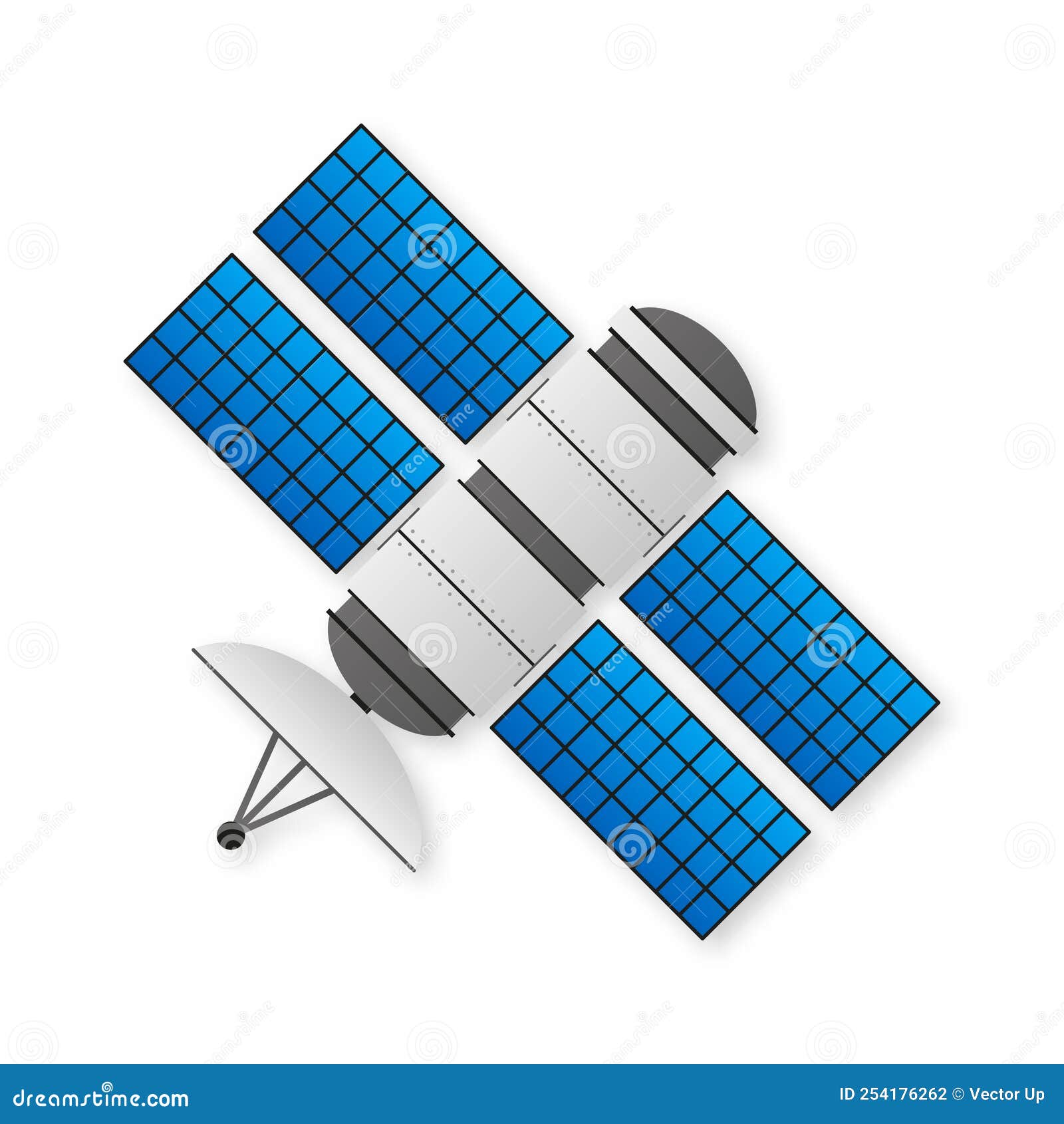 Artificial Satellites Gps. Communication, Navigation Concept. Vector