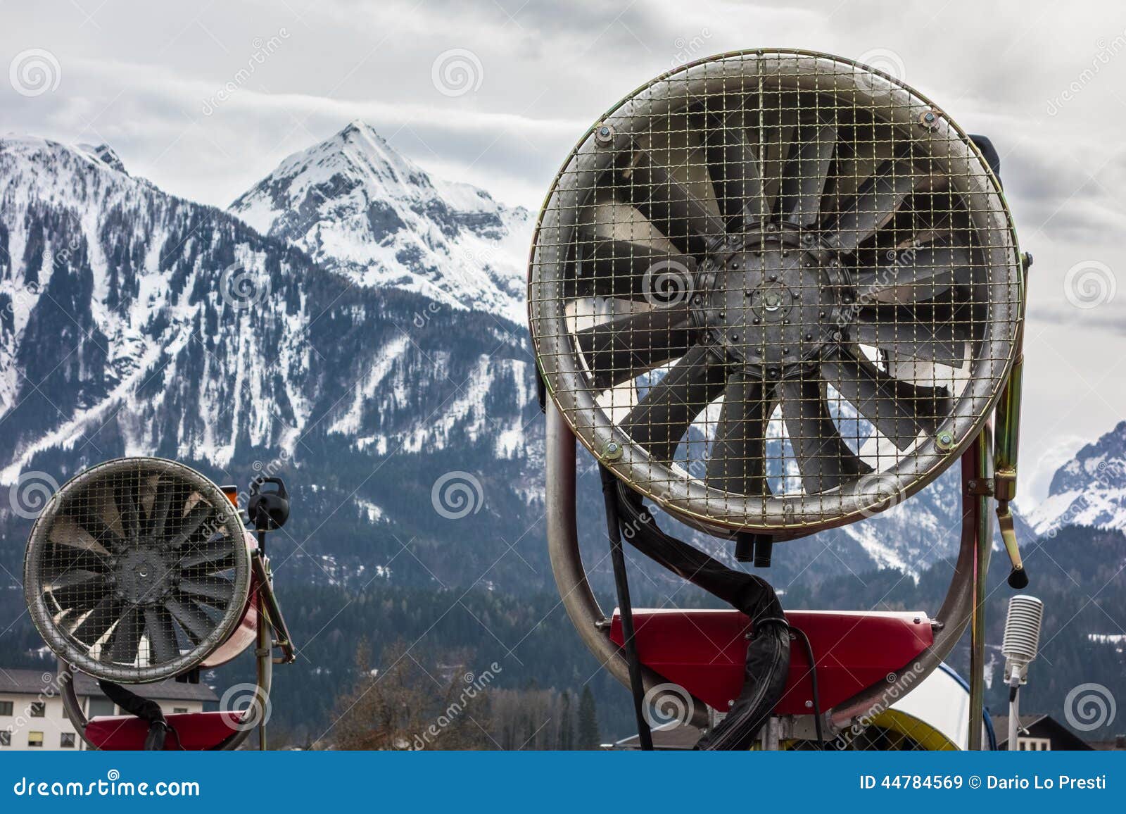 Artificial snow machines stock image. Image of blower 44784569