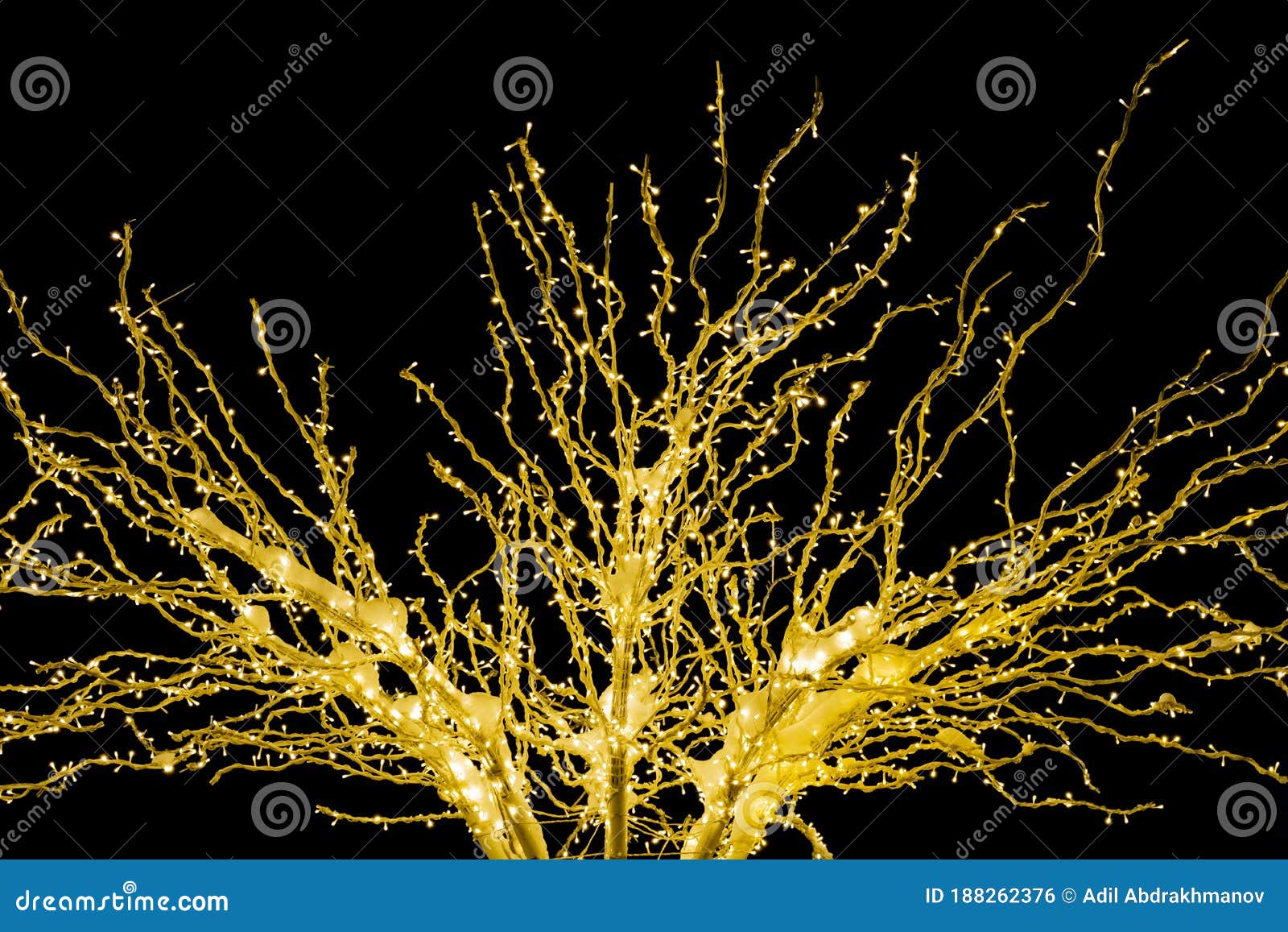 Artificial Tree Decorated with Christmas Lights Stock Photo Image of