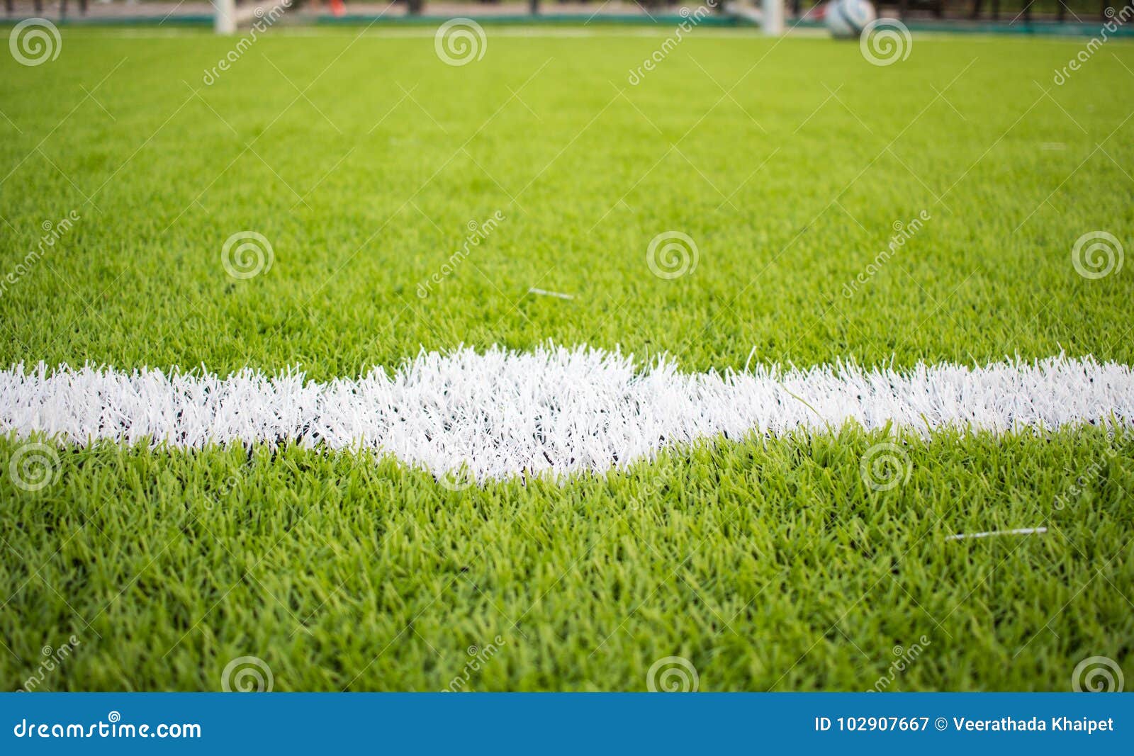 Artificial Turf Football Field Green White Grid Stock Image Image of