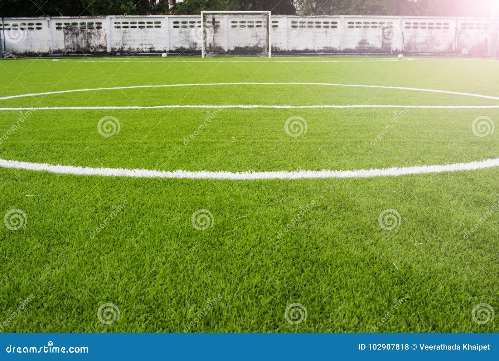 Artificial Turf Football Field Green White Grid Stock Photo Image of