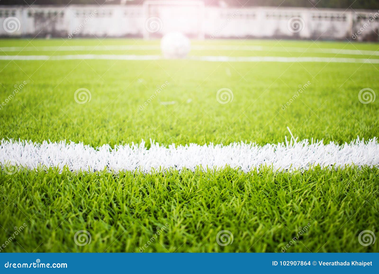 Artificial Turf Football Field Green White Grid Stock Photo Image of