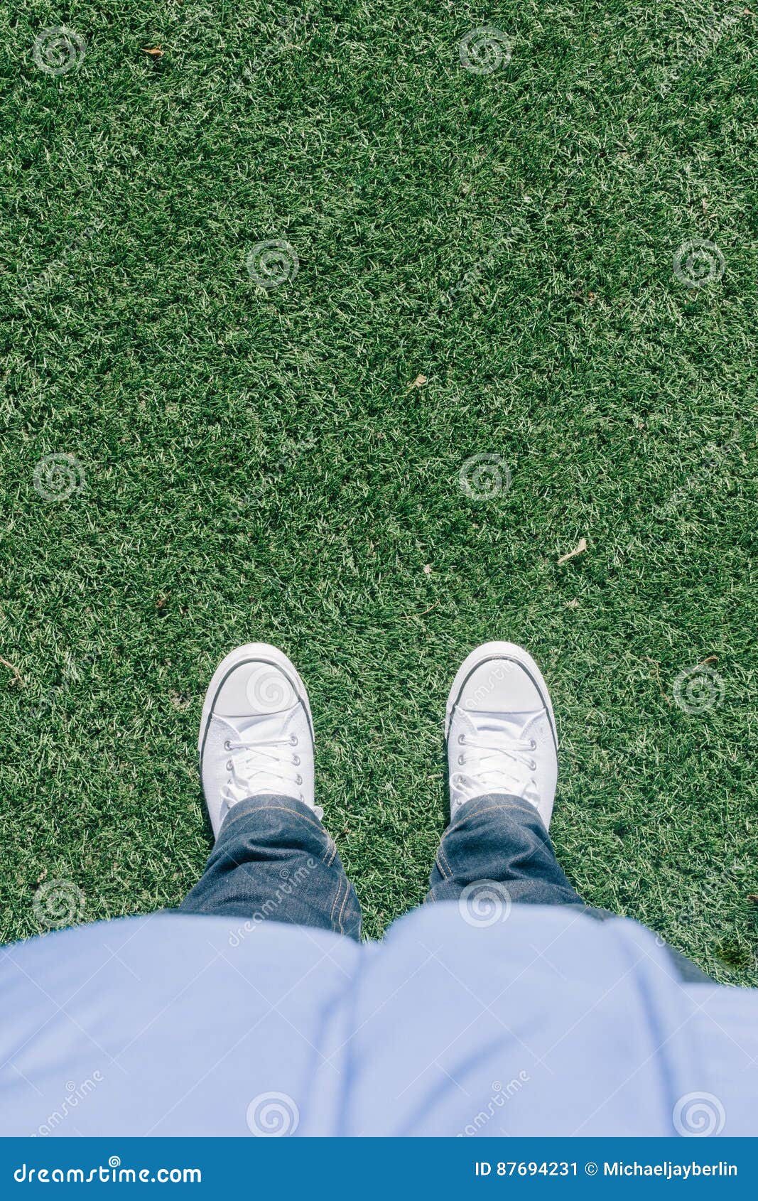 turf soccer shoes on grass