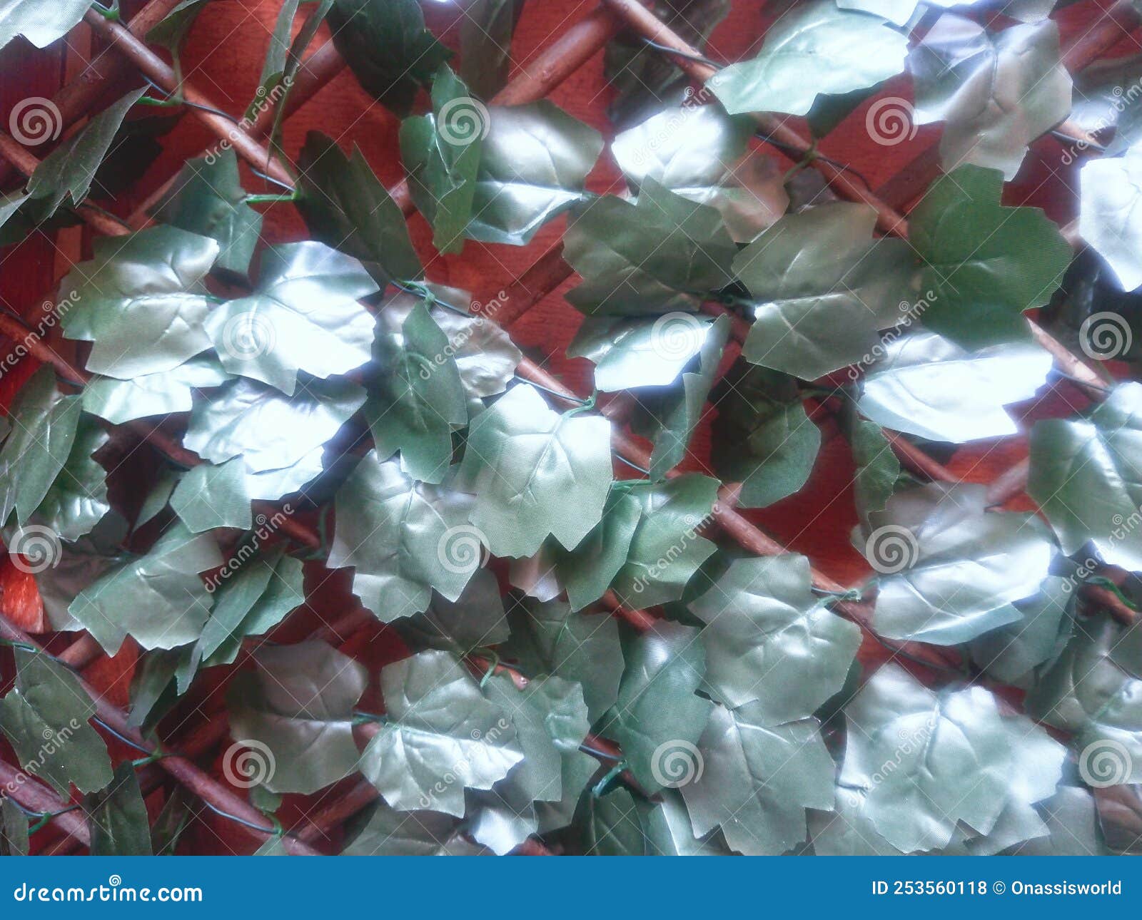 Artificial Wall Plant Closeup. External Garden Design Stock Photo