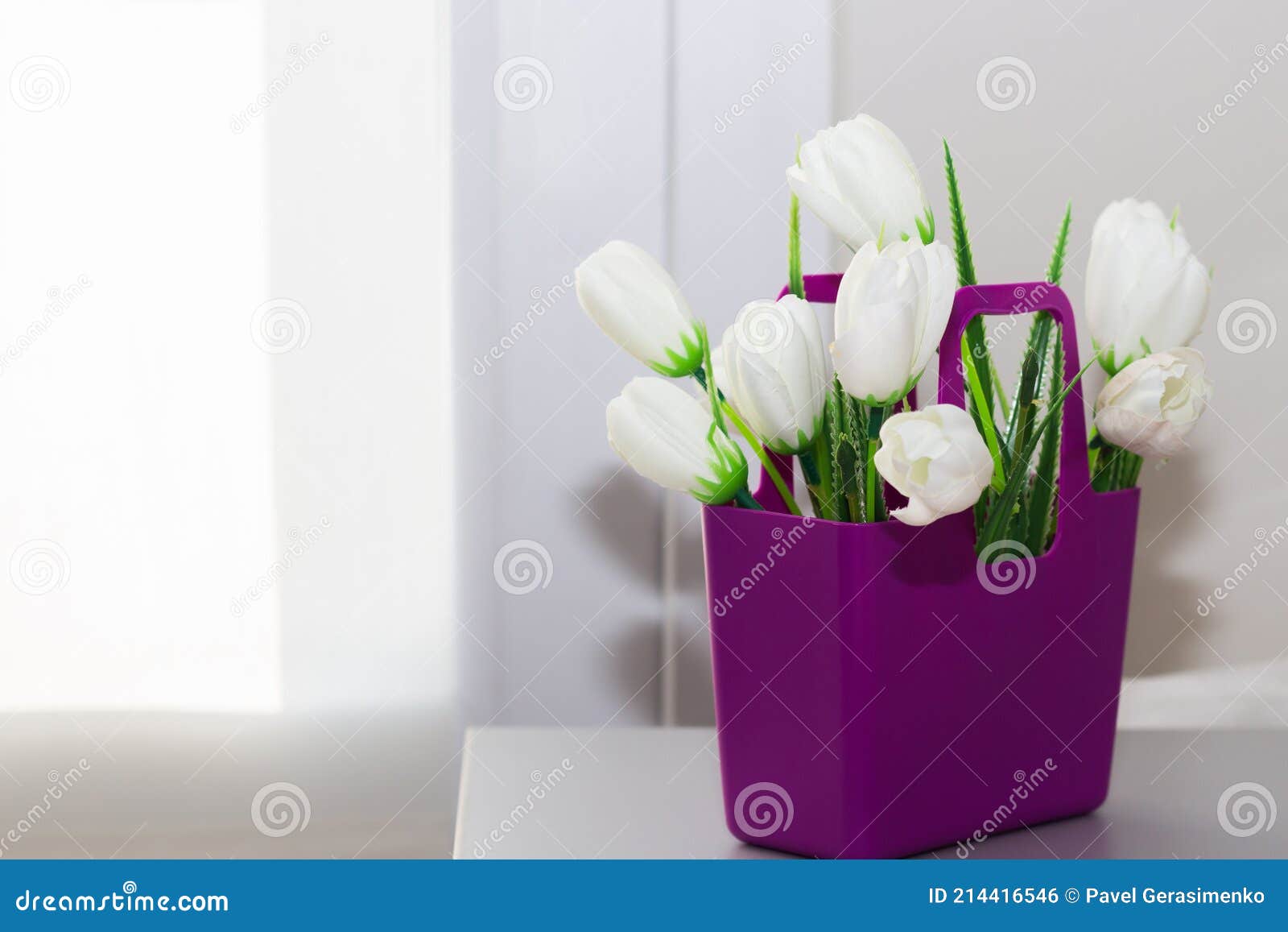 Artificial White Flowers in a Basket Stock Photo Image of freshness