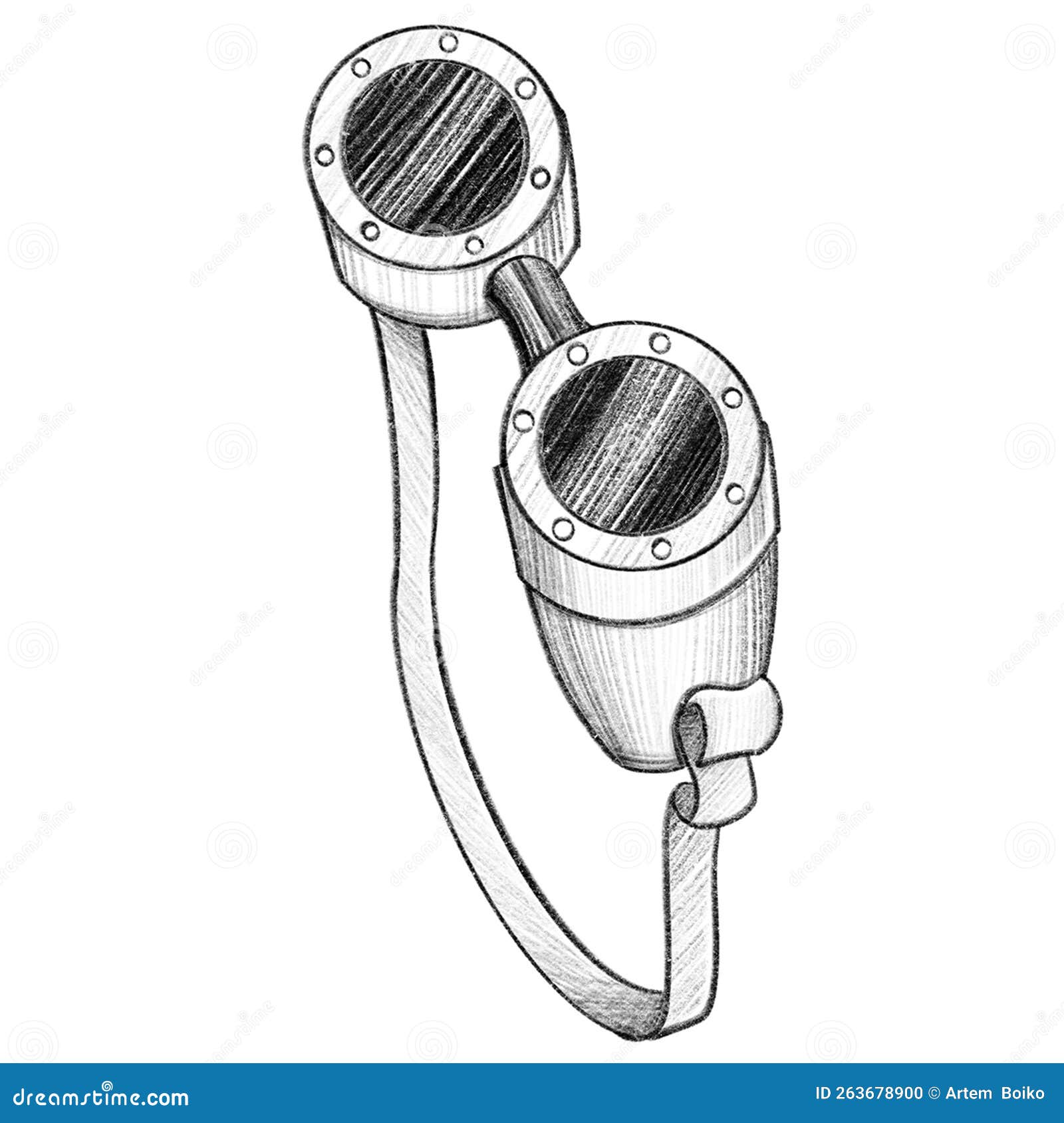 ARTIONE Welding Goggles Drawn in Pencil Stock Illustration