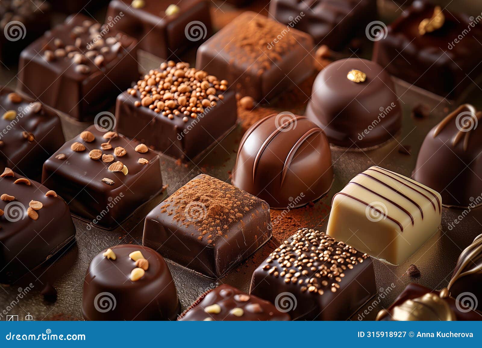 artisan chocolates with various toppings