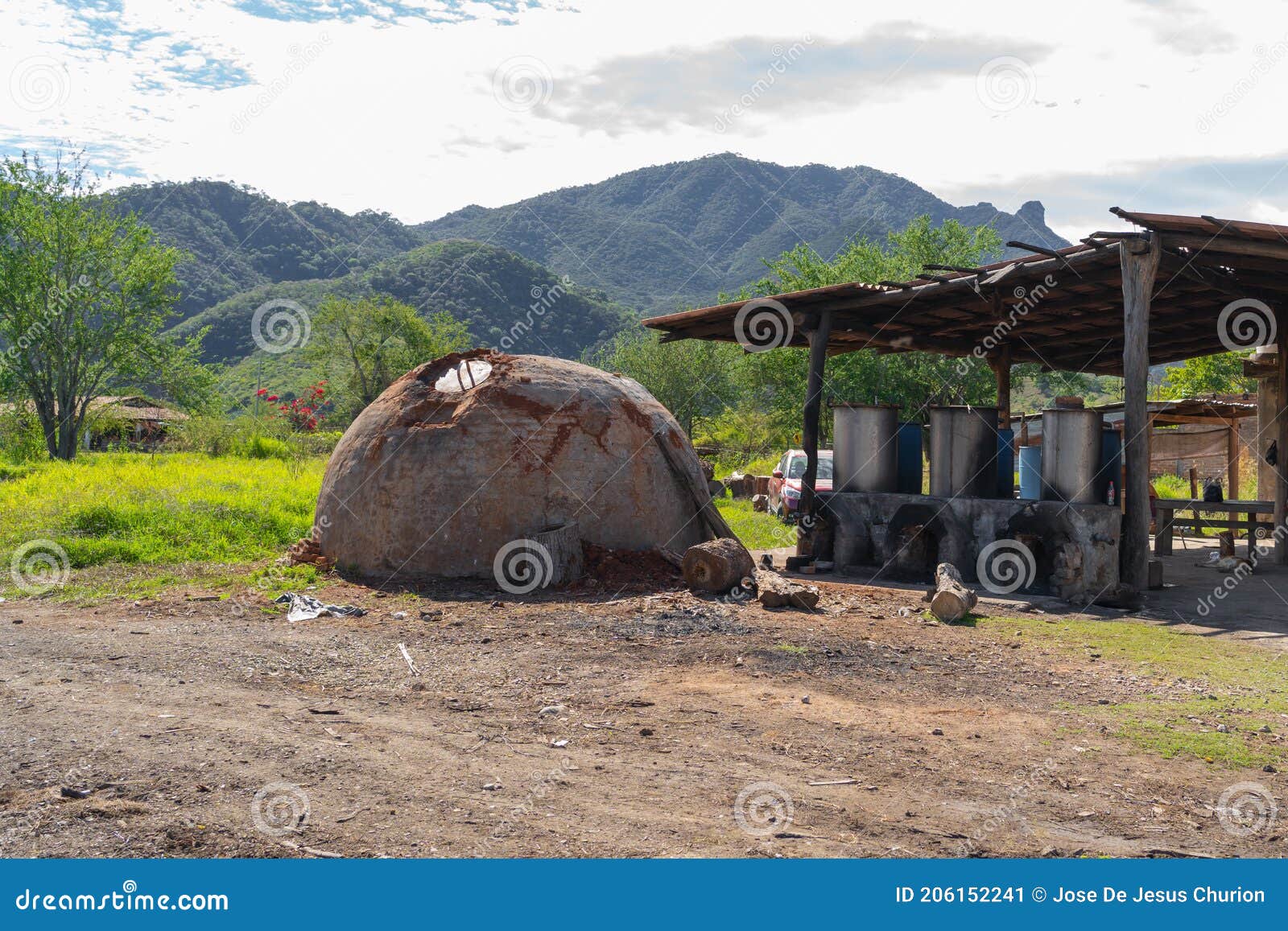 artisan oven in the field to make tequila and raicilla.