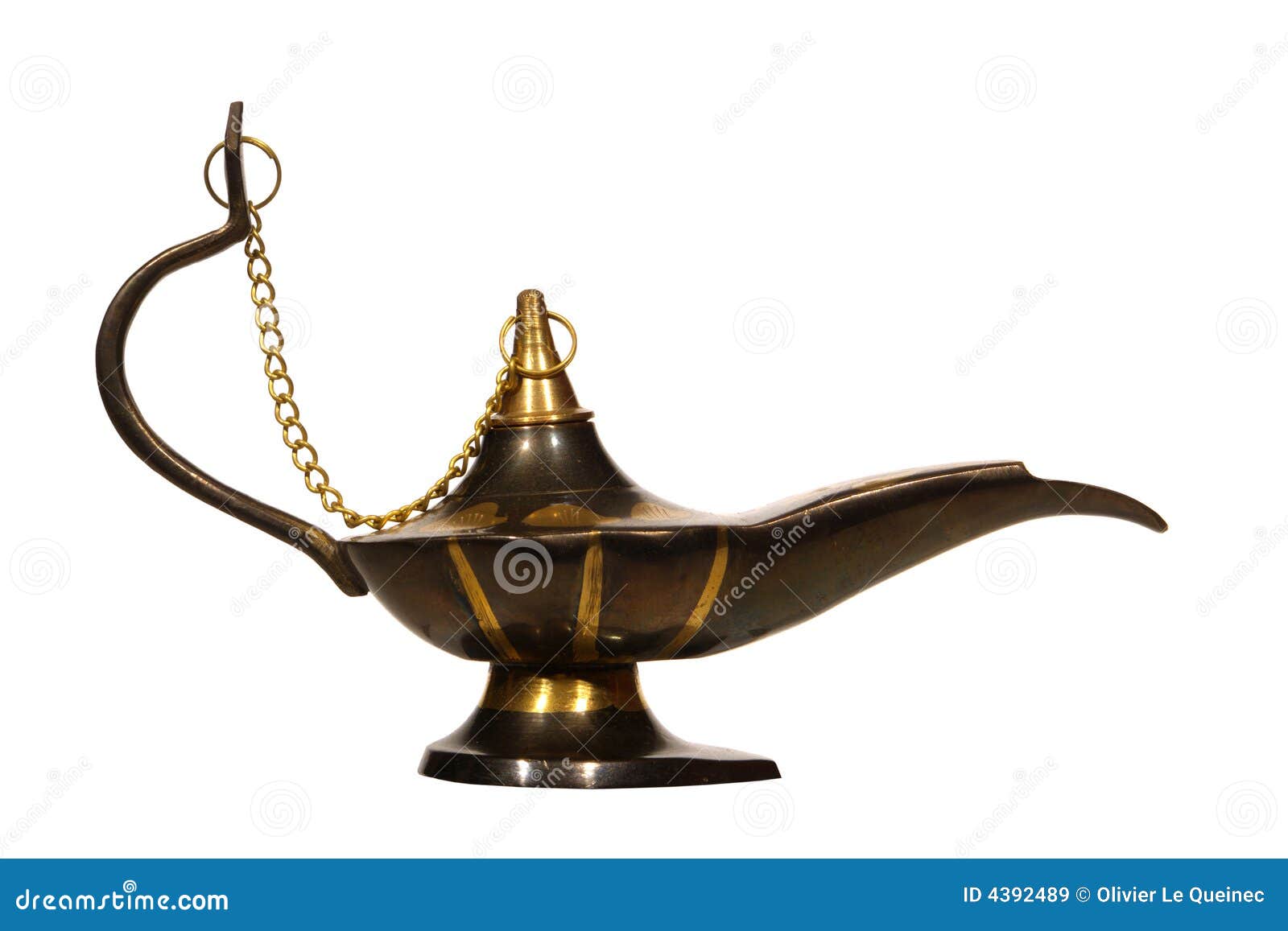 Artisanal Brass Aladdin Style Oil Lamp Isolated Stock Image - Image of  isolated, arabian: 4392489