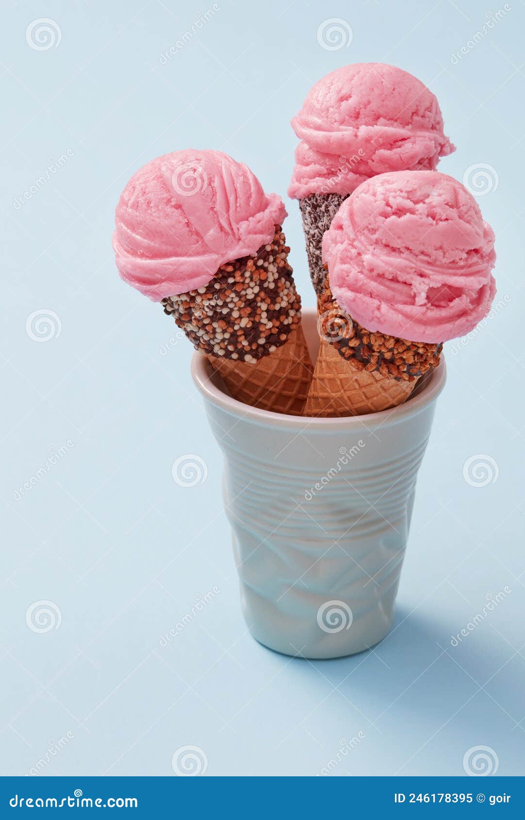 Artisanal ice cream cones stock image. Image of people 246178395