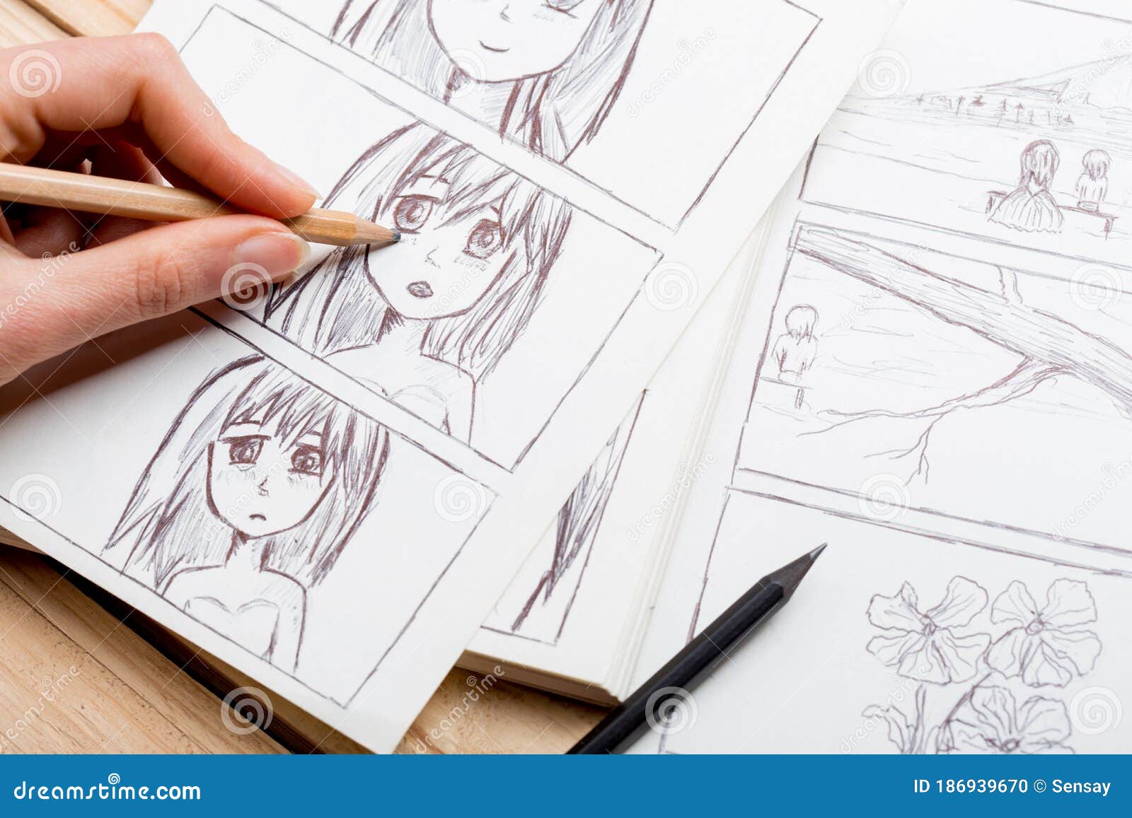 1111 Anime Drawing Stock Photos  Free  RoyaltyFree Stock Photos from  Dreamstime