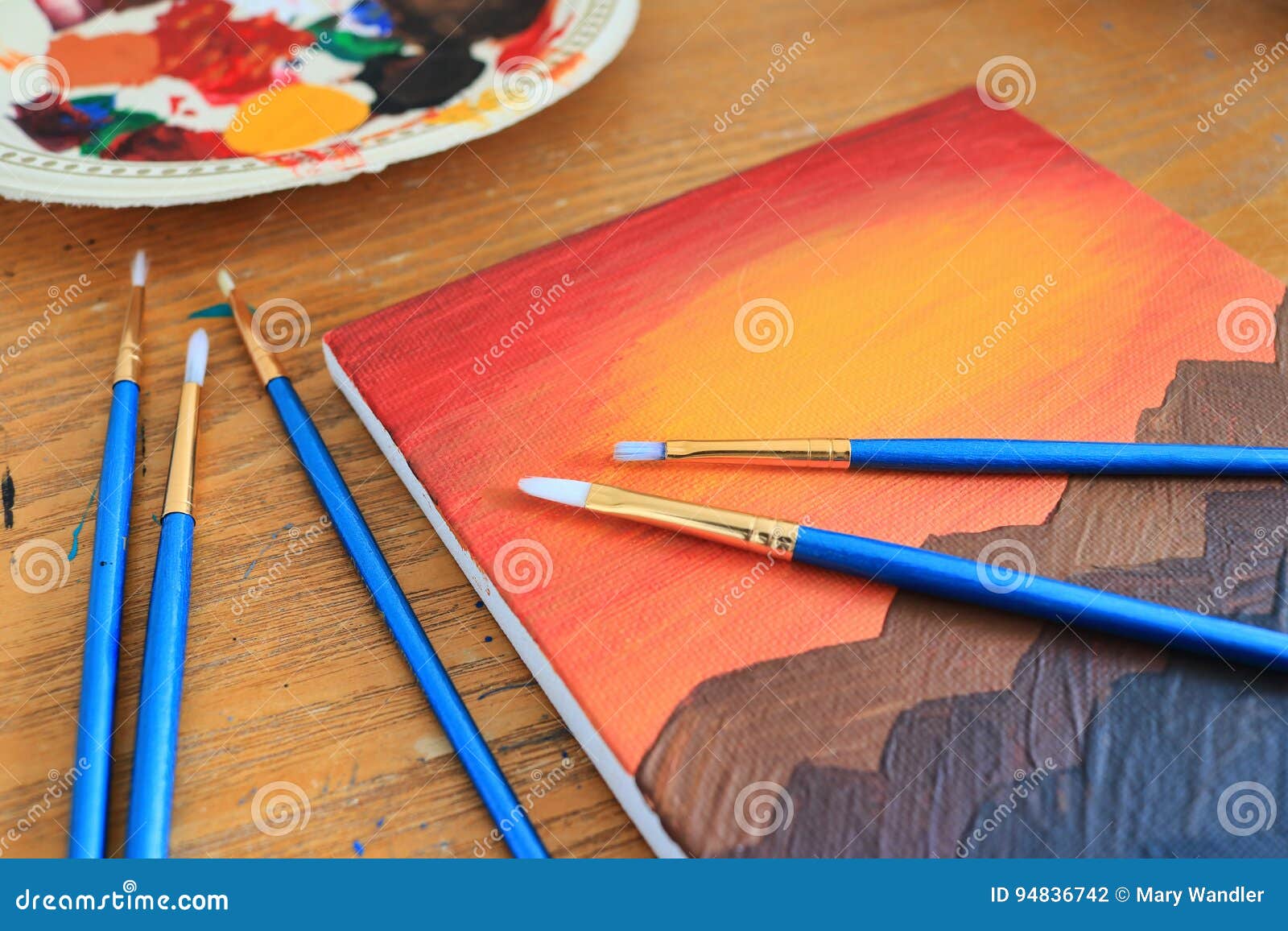 Artist Paint Brushes stock photo. Image of hobby, colorful 94836742