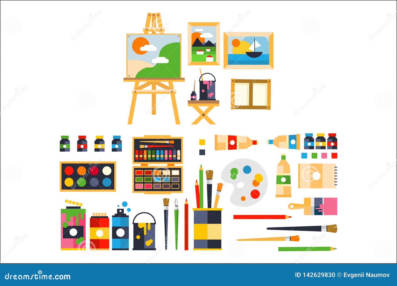 Artist Painting Tools and Artistic Materials for Painting and Creature ...
