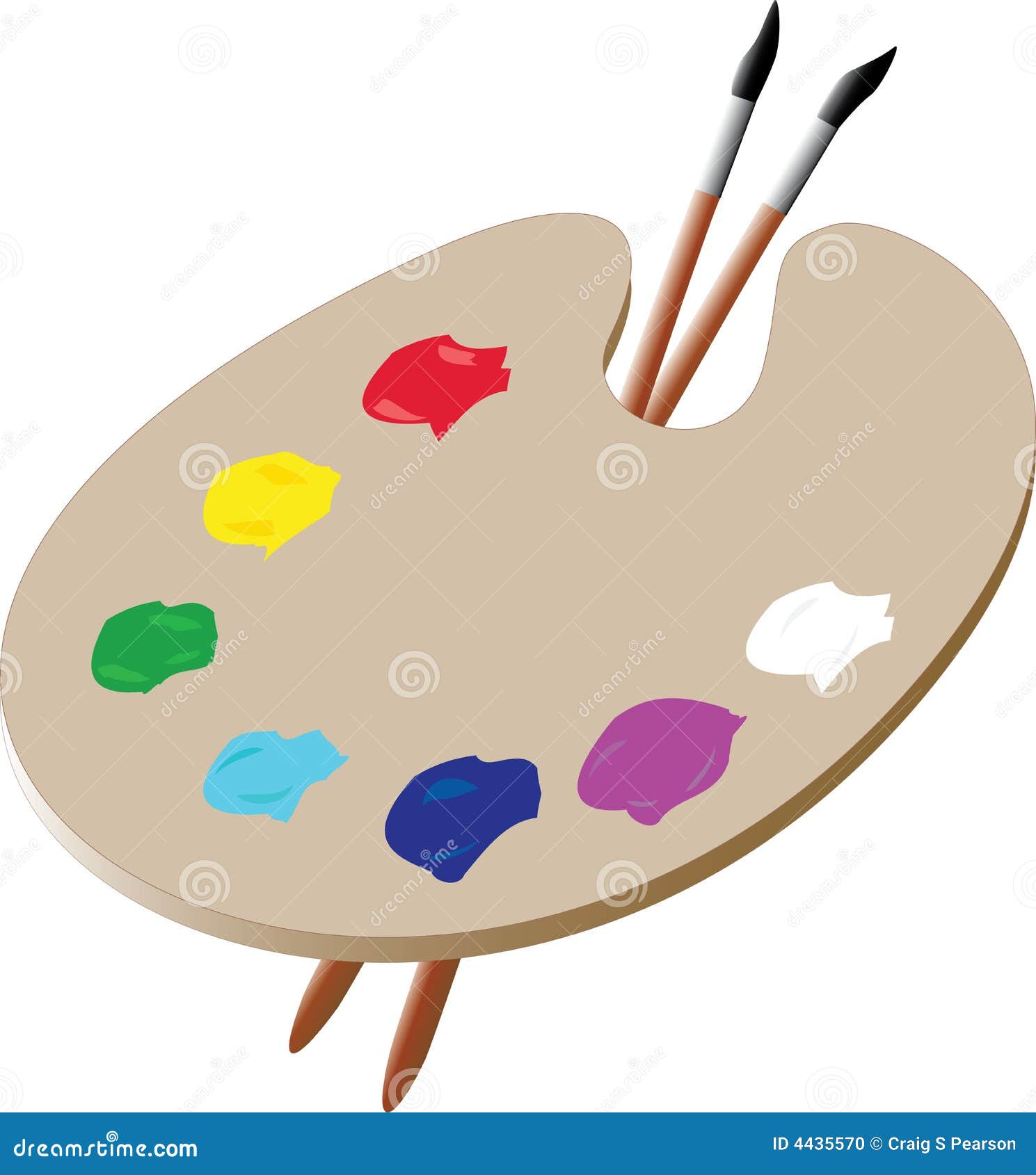 Artist Palette stock vector. Illustration of brushes, paint - 4435570