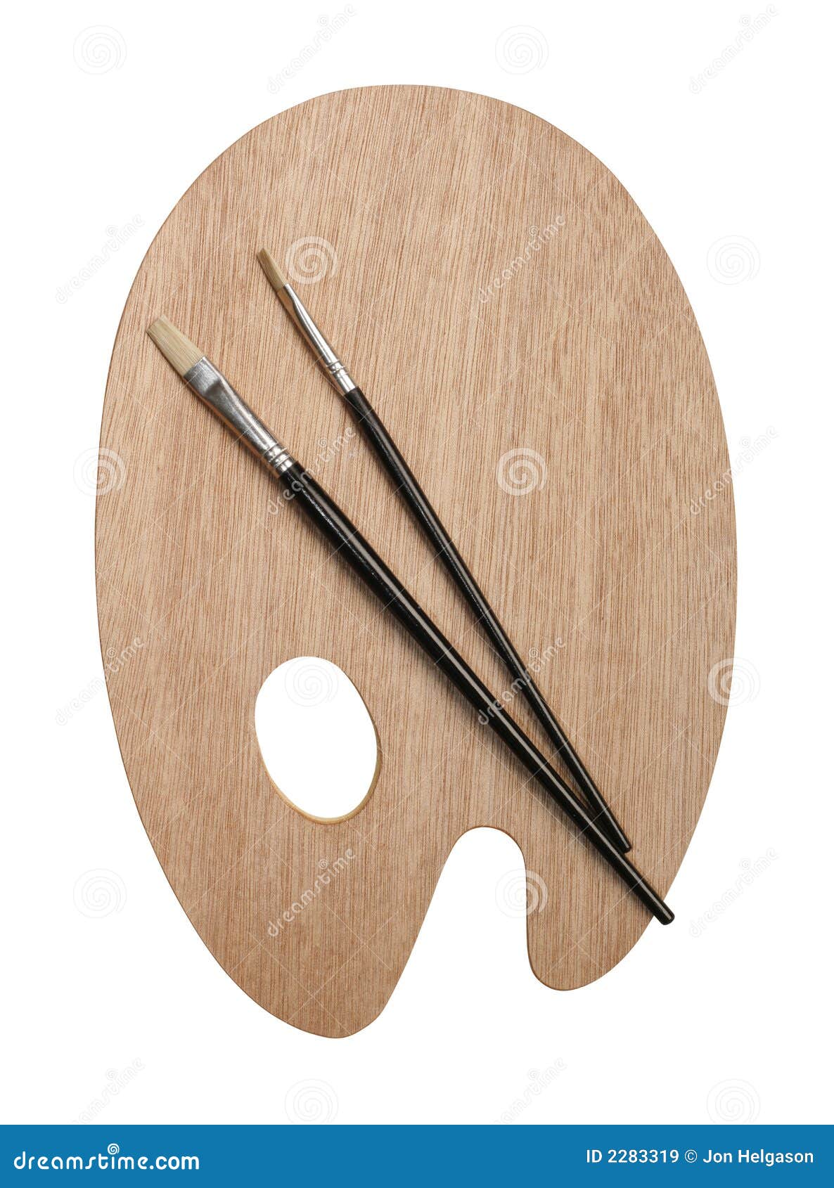 Artist palette and brushes stock image. Image of hobby 2283319