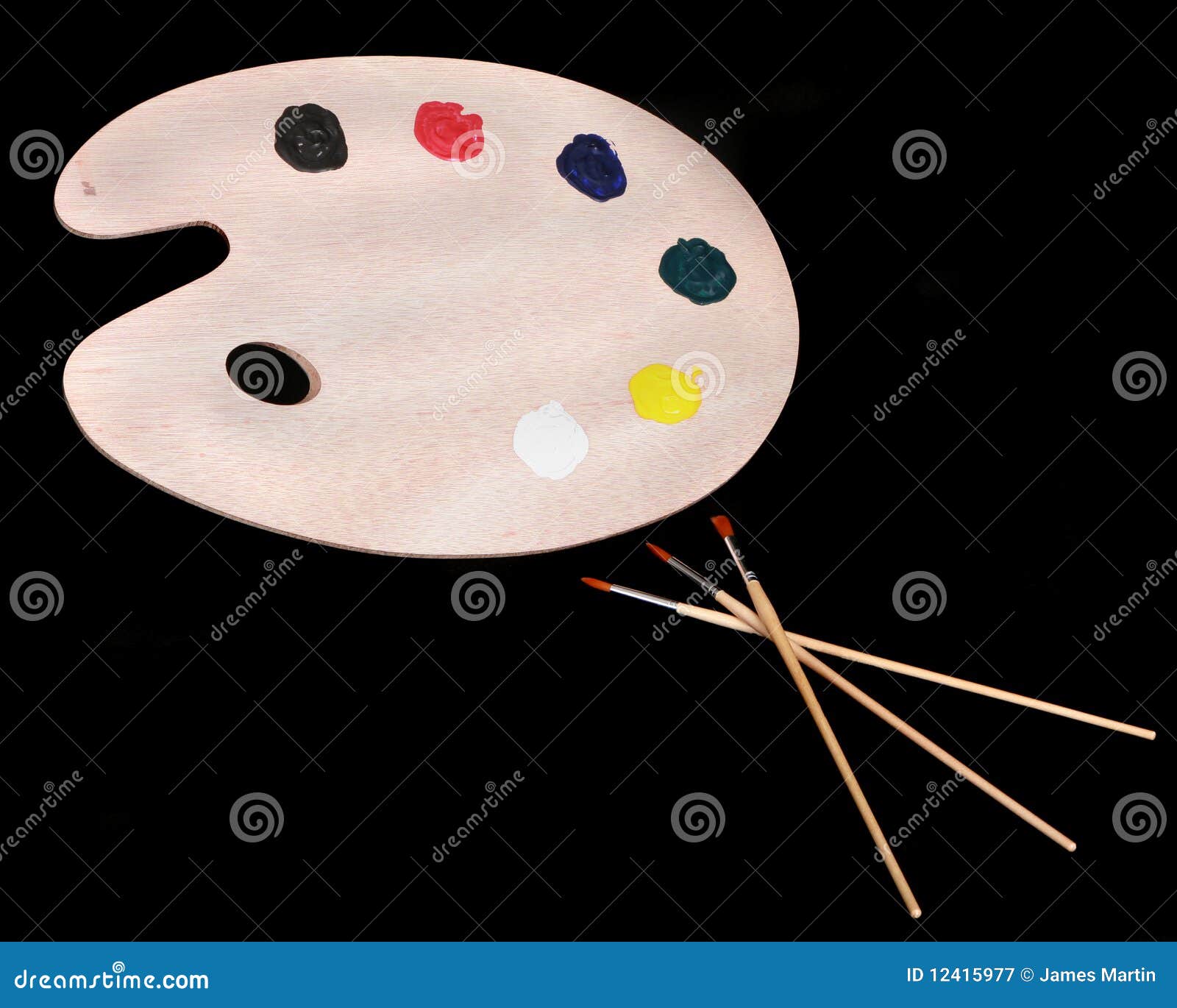 Artist Palette and Paint Brushes Stock Image Image of paint, hold