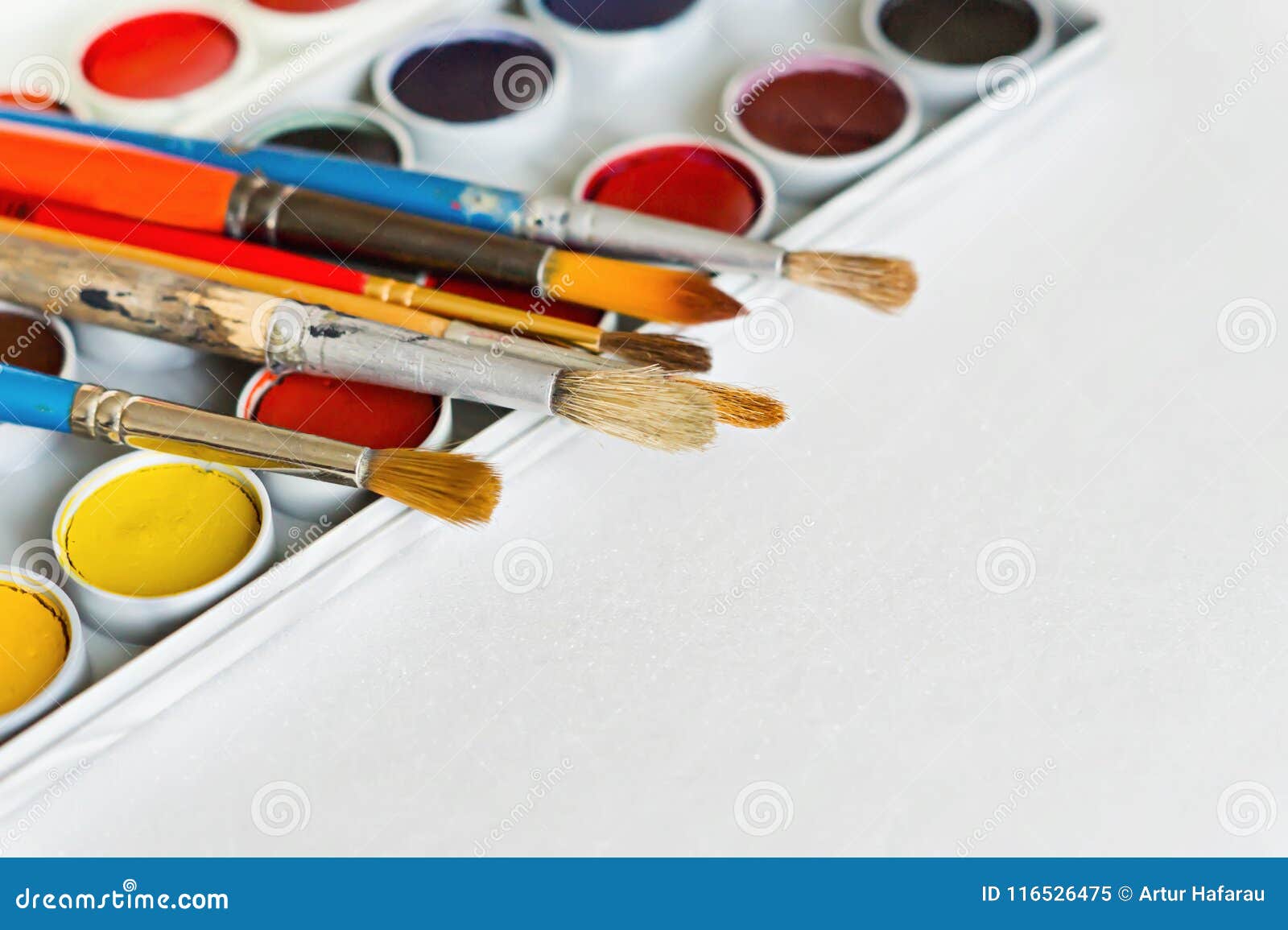 Artist`s Brushes And Paints Isolated On White Background Stock Image ...