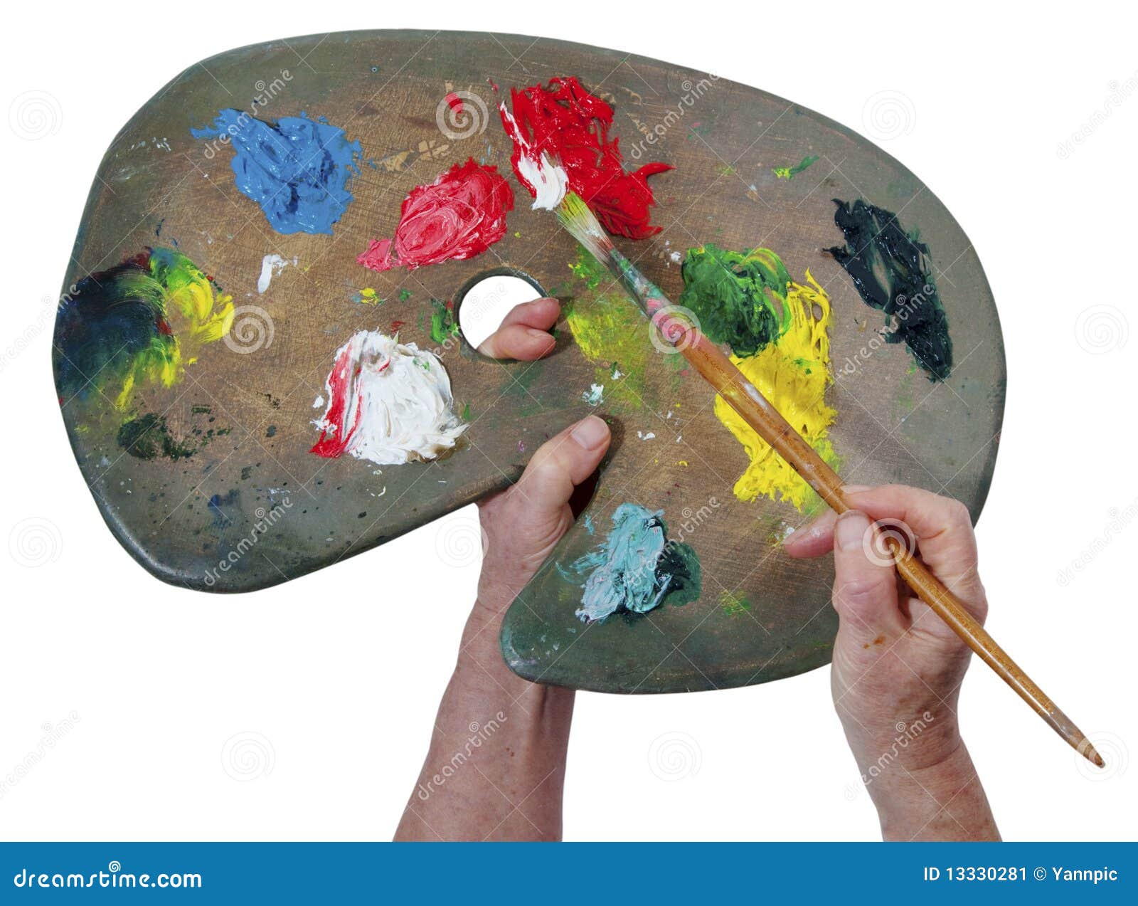 Artist S Hands and Colour Palette Stock Image Image of artist