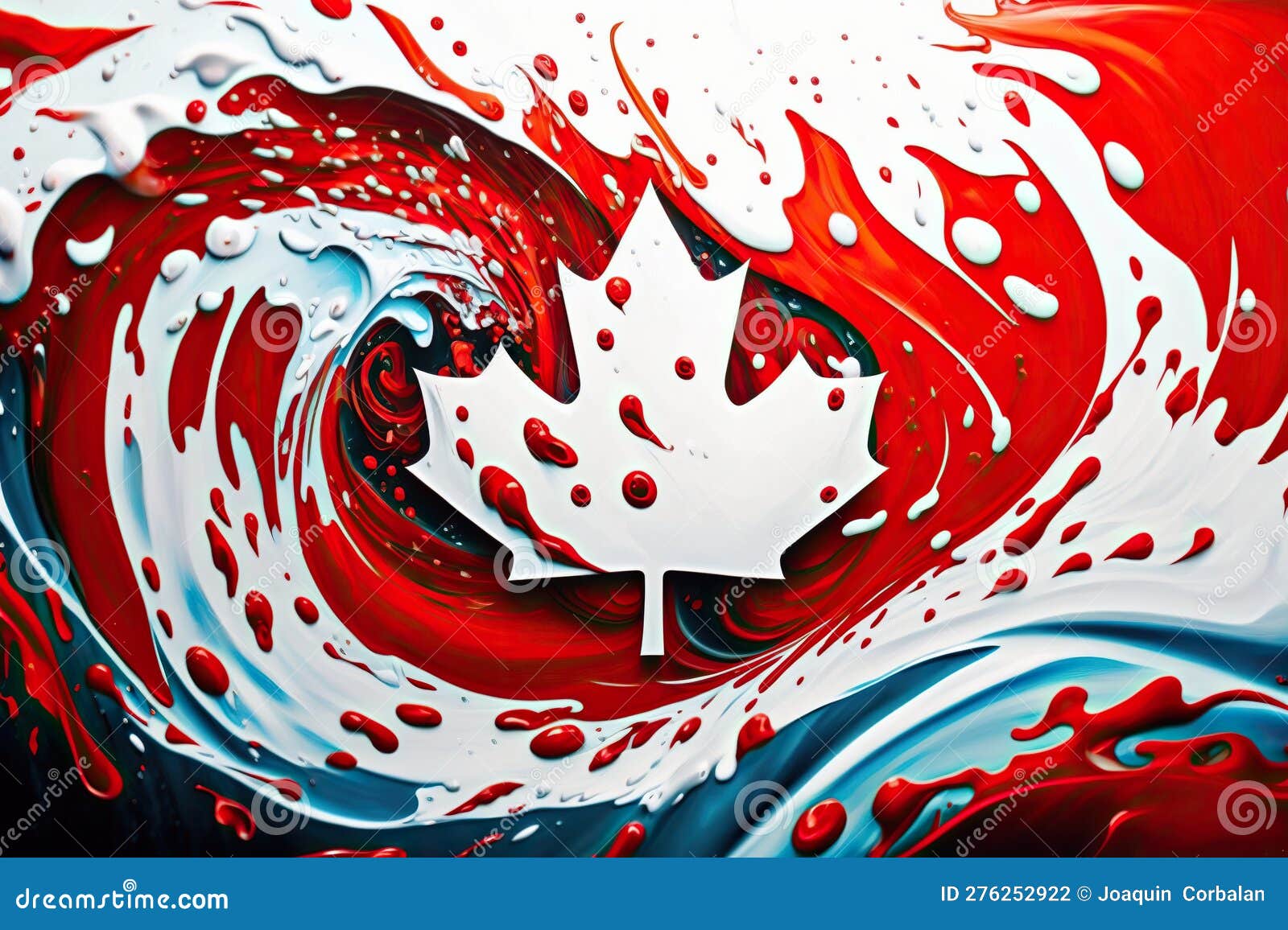 Artist S Rendition of the Flag of Canada, Using Liquid and Splattered