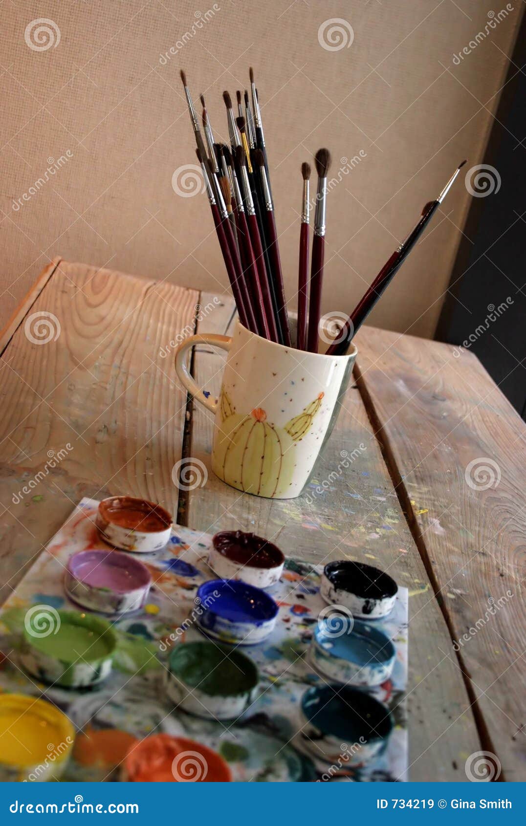 Artist supplies stock image. Image of creative, station 734219