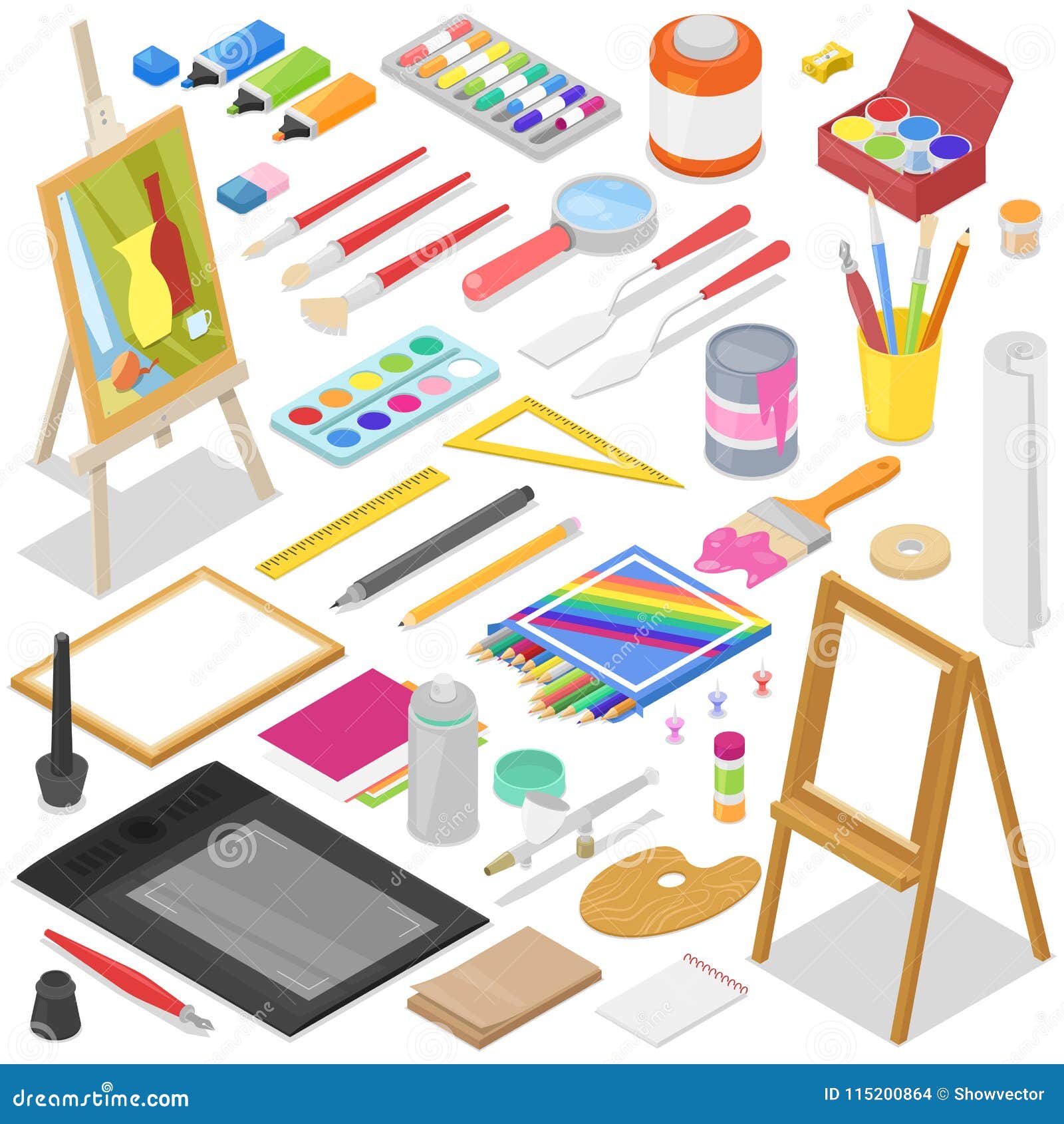 ART SUPPLIES Digital Clipart Instant Download Illustration Clip Art  Watercolor Paintbrush Artist Studio Craft Palette Paint Sketch School 