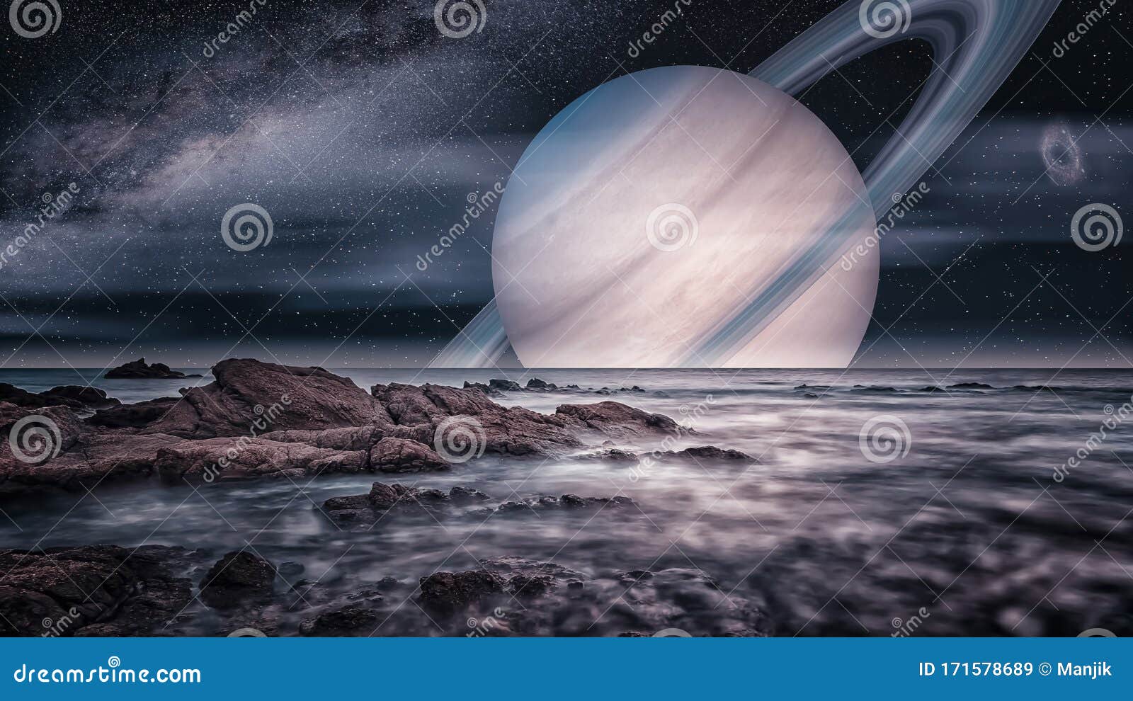 artist view of the saturn`s moon titan
