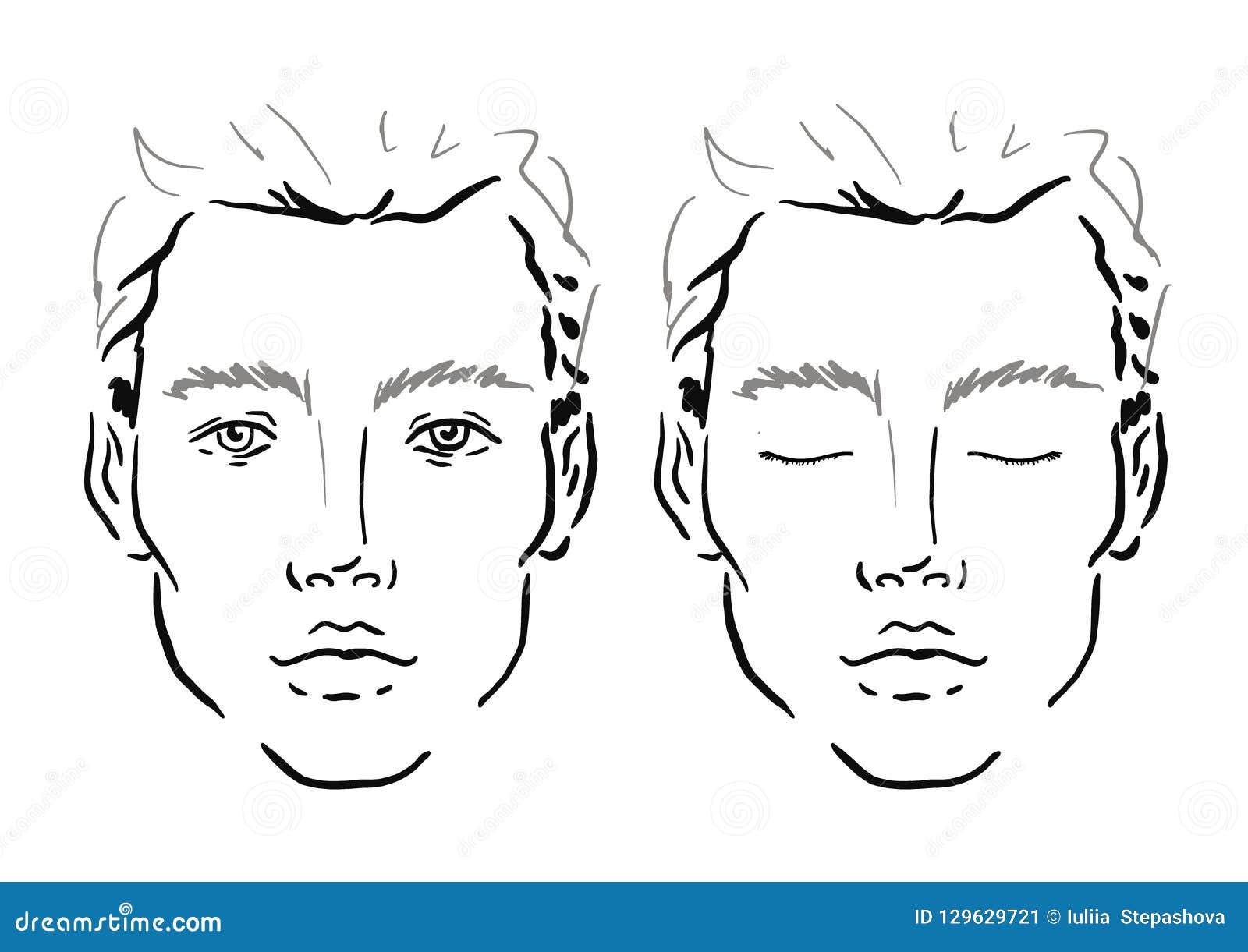 Artista De Maquillaje De La Carta De La Cara Del Hombre Blank Modelo  Ilustración del Vector - Ilustración de persona, blanco: 129629721