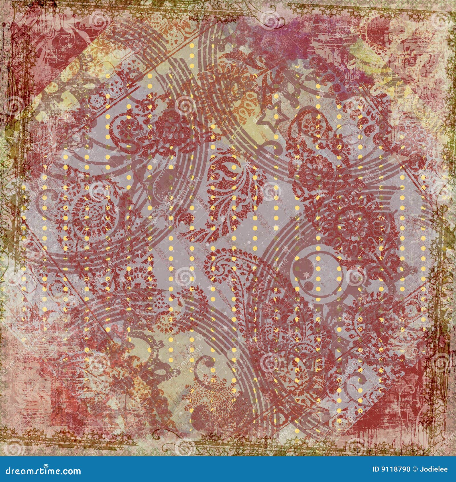 Artisti Batik  Floral Design Frame Background Stock 