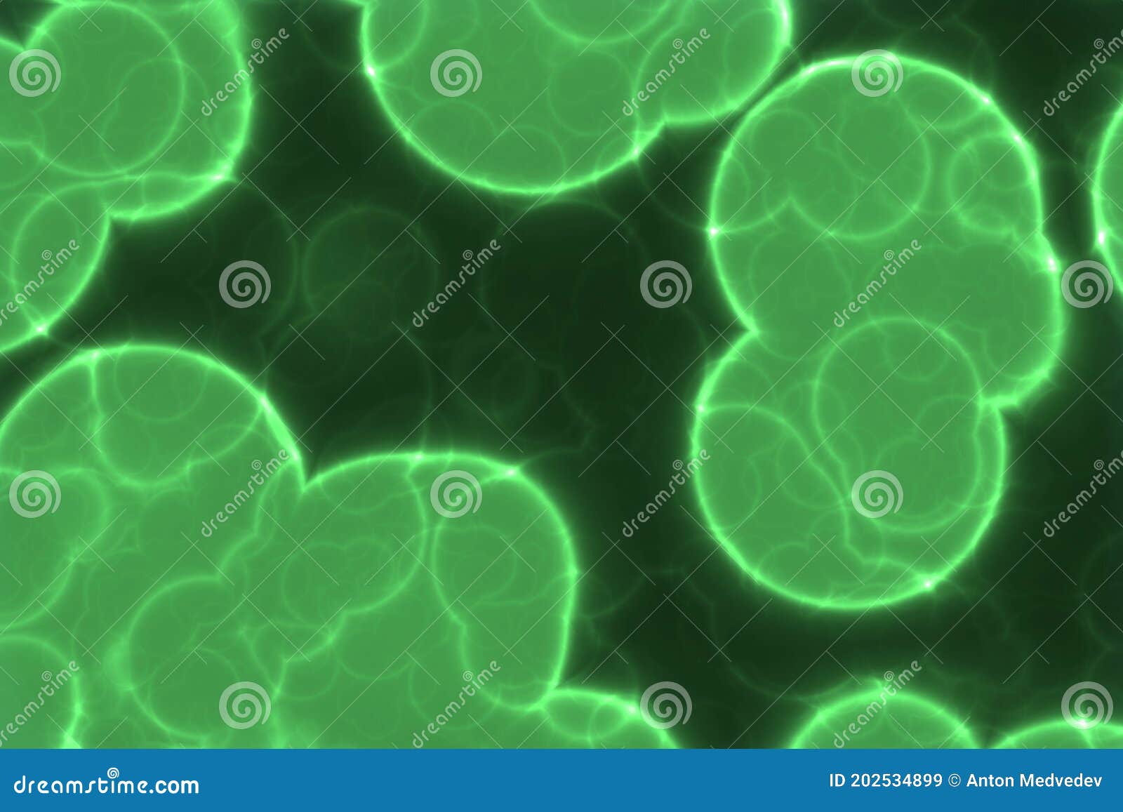 beautiful artistic green big amount of bio unicellulars digital drawn background or texture 