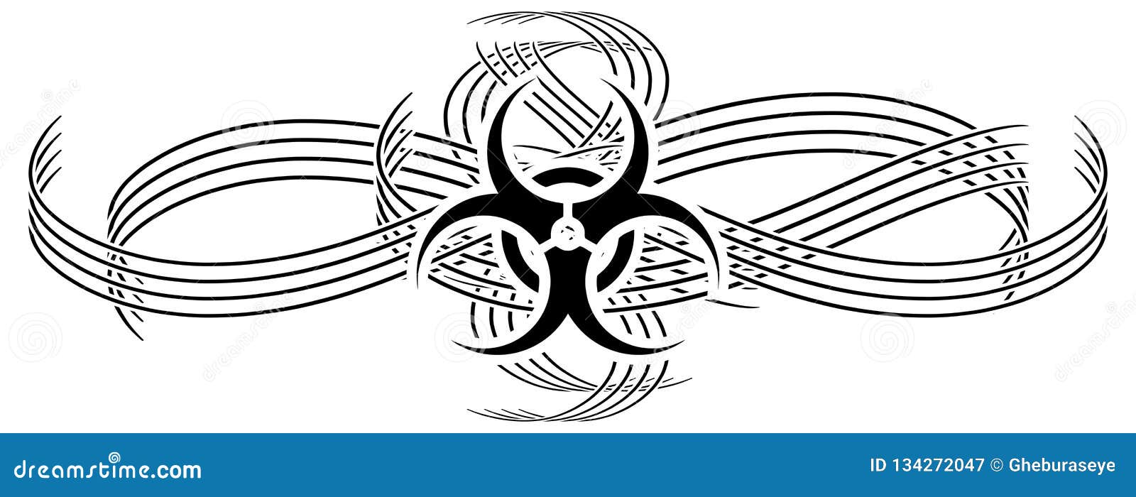 Artistic Bio Hazard Symbol Tattoo Isolated Stock Illustration - Illustration of black, hazard: 134272047