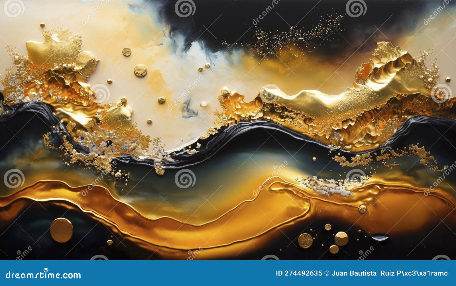 Artistic Decoration Made of Golden Resin. Epoxy Resin Paint, Abstract  Background. Ai Generative. Stock Illustration - Illustration of amber,  wave: 274492635