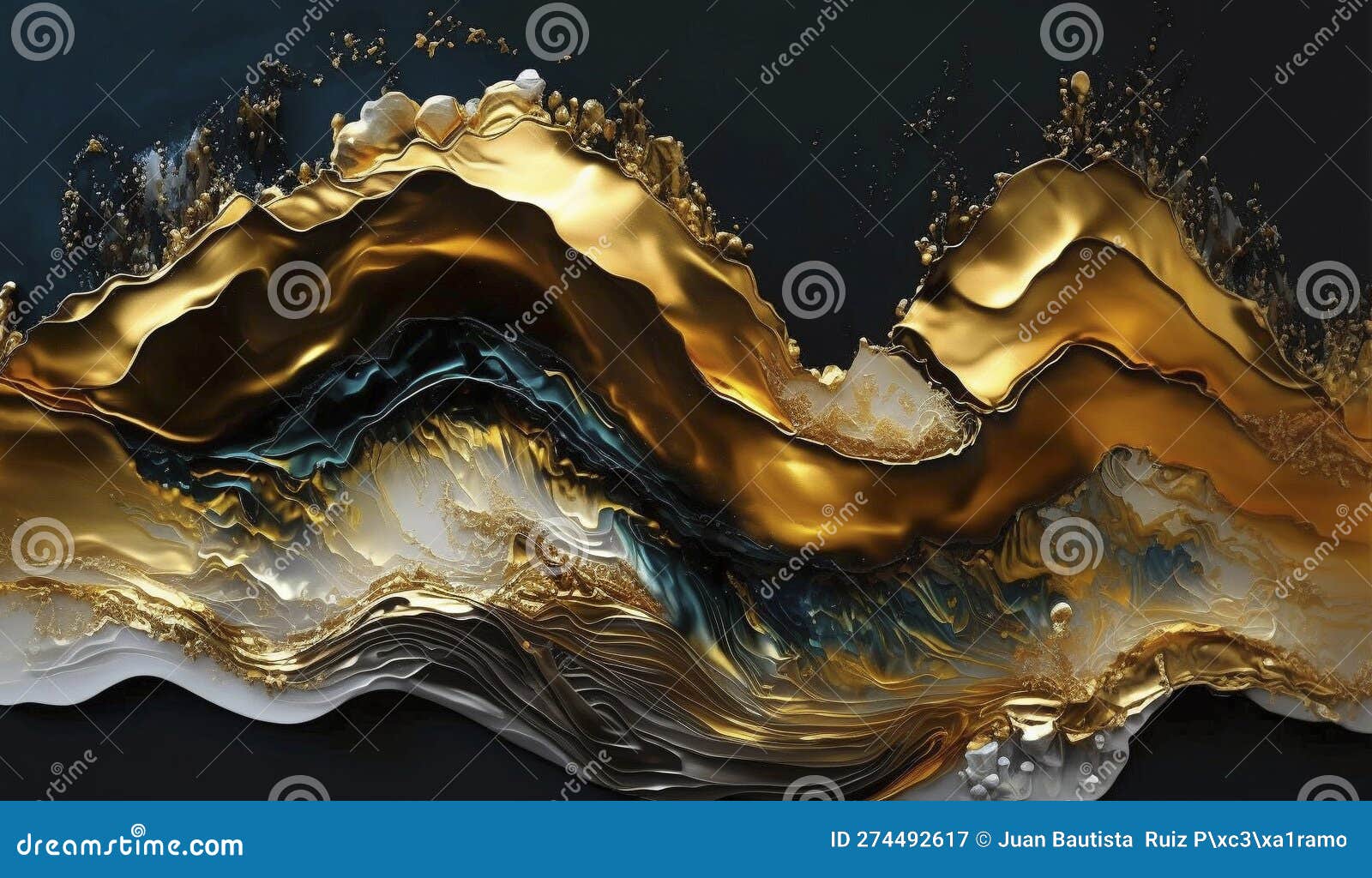 Artistic Decoration Made of Golden Resin. Epoxy Resin Paint, Abstract  Background. Ai Generative. Stock Illustration - Illustration of amber,  wealth: 274492617