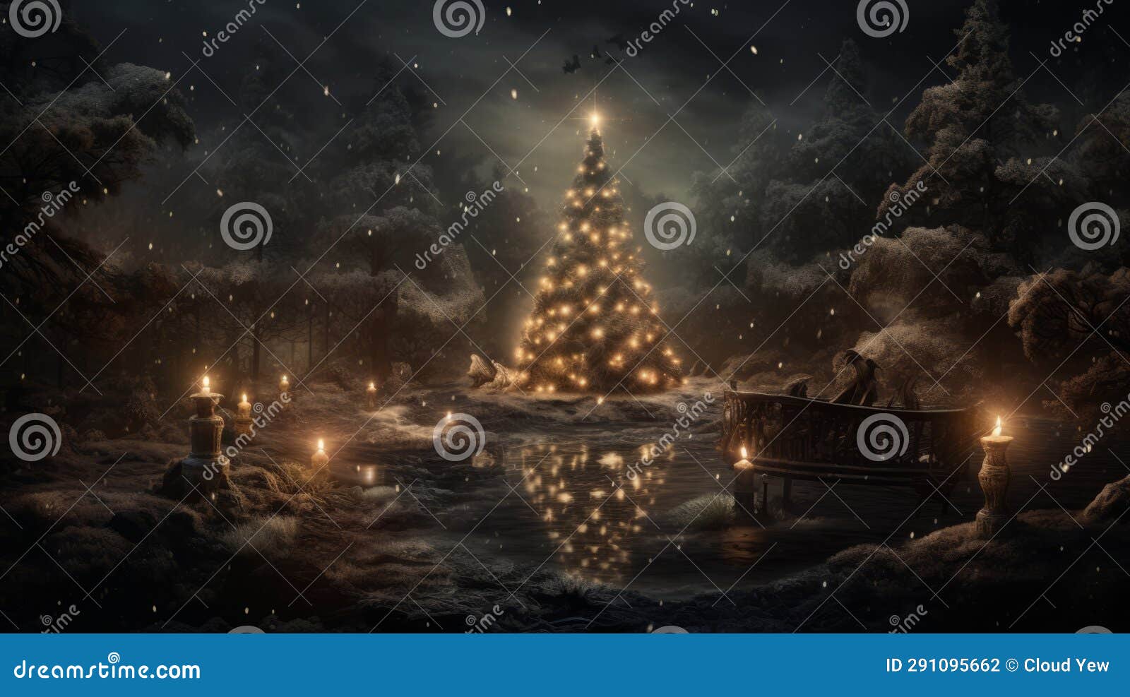 Artistic Digital Interpretation of Christmas Stock Illustration