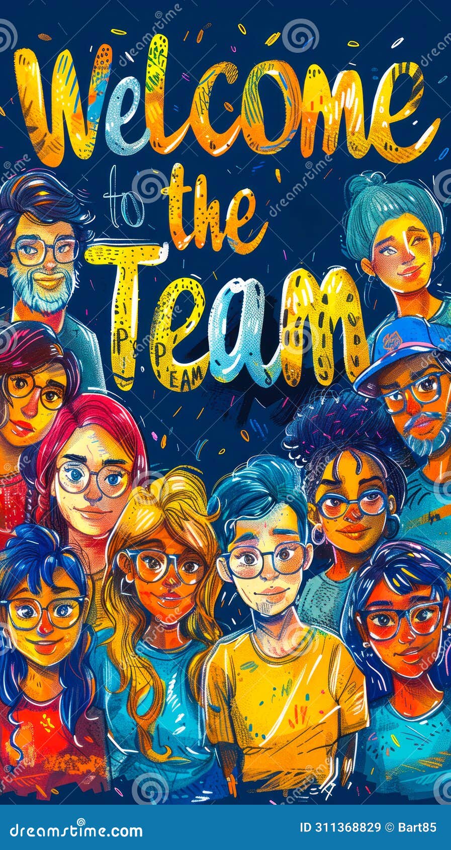 Artistic Expression of Inclusivity with Welcome To the Team in Bold