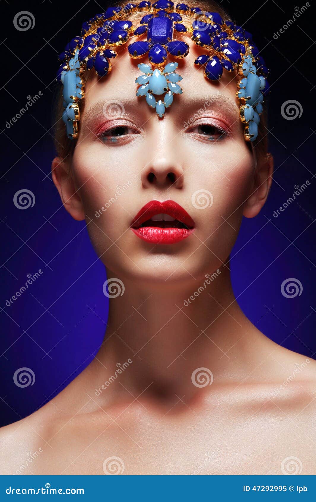 Artistic Female with Decoration - Diadem with Jewels